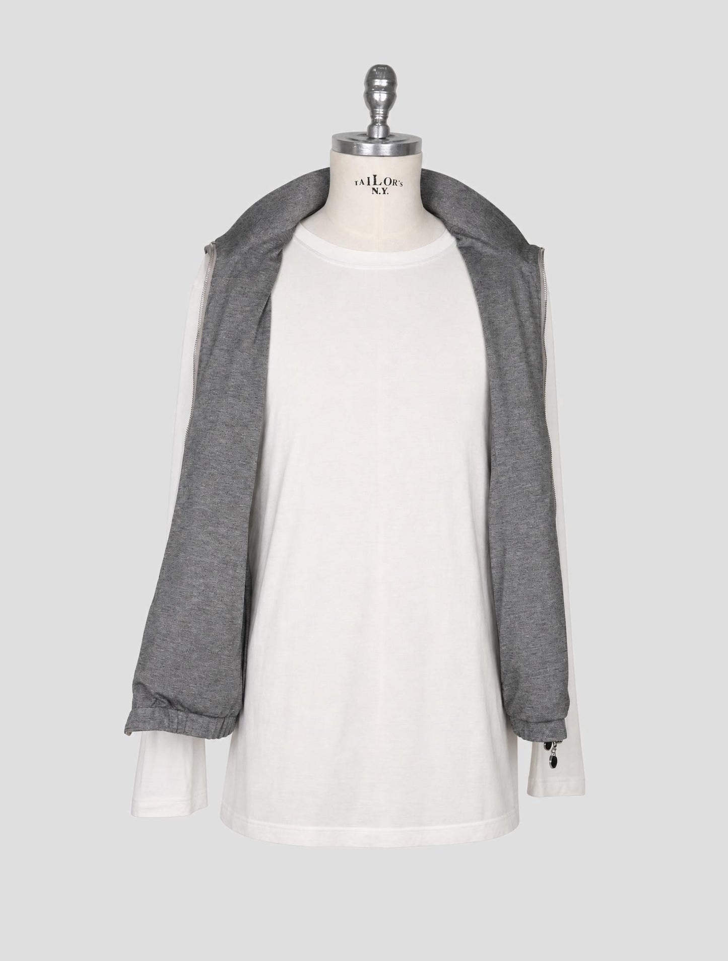 Kiton Beige Gray Pl Reverse Gilet Coat