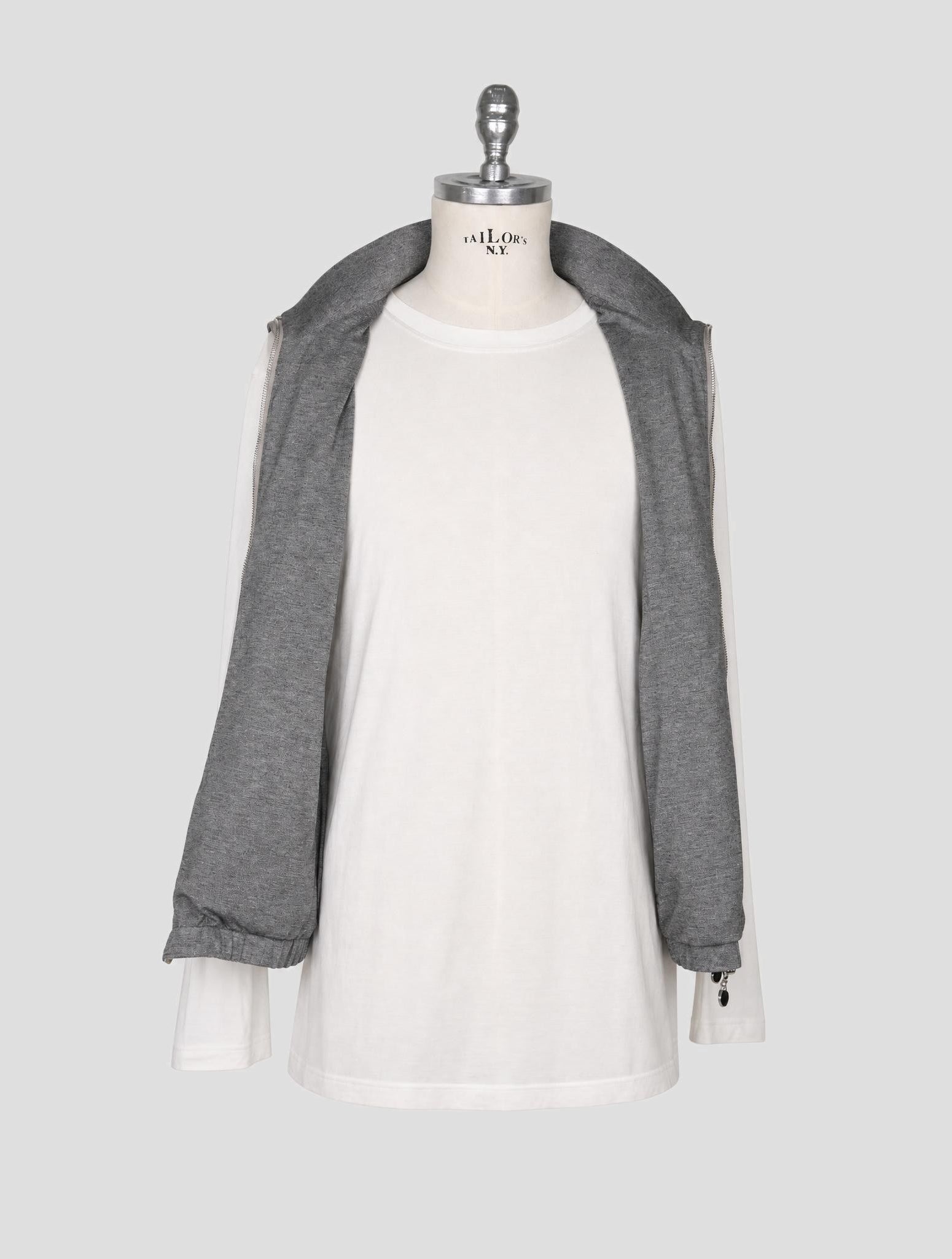 Kiton Beige Gray Pl Reverse Gilet Coat