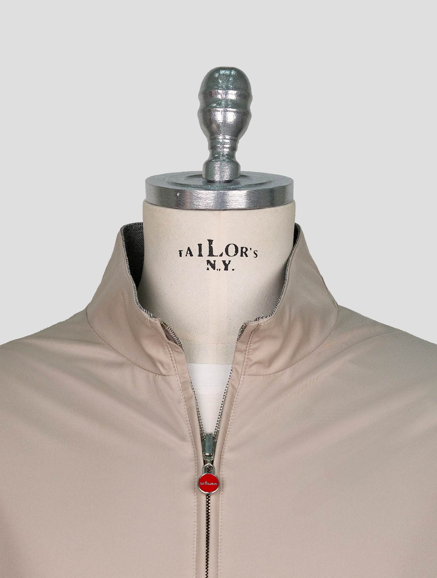 Kiton Beige Gray Pl Reverse Gilet Coat