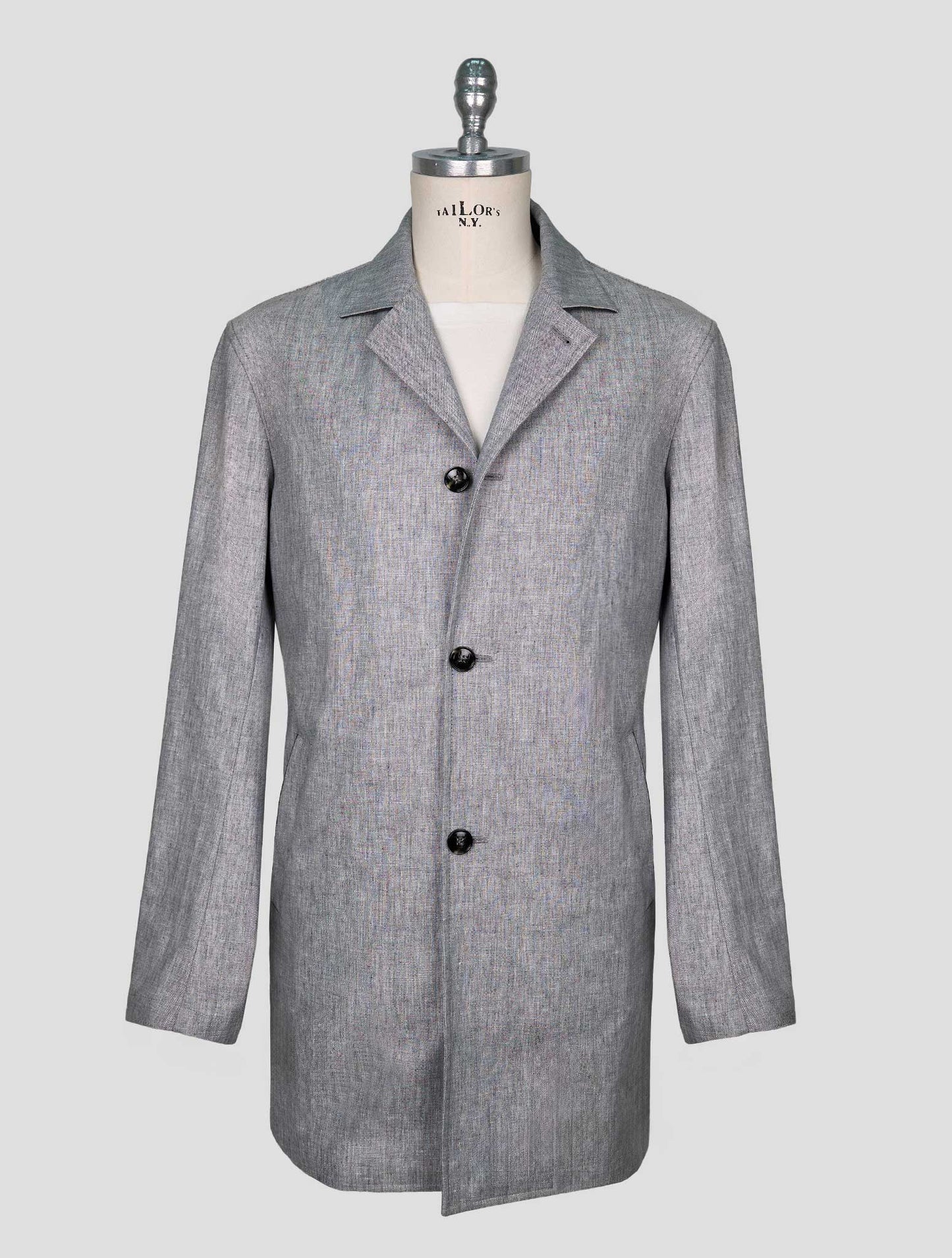 Kiton Gray Linen Overshirt