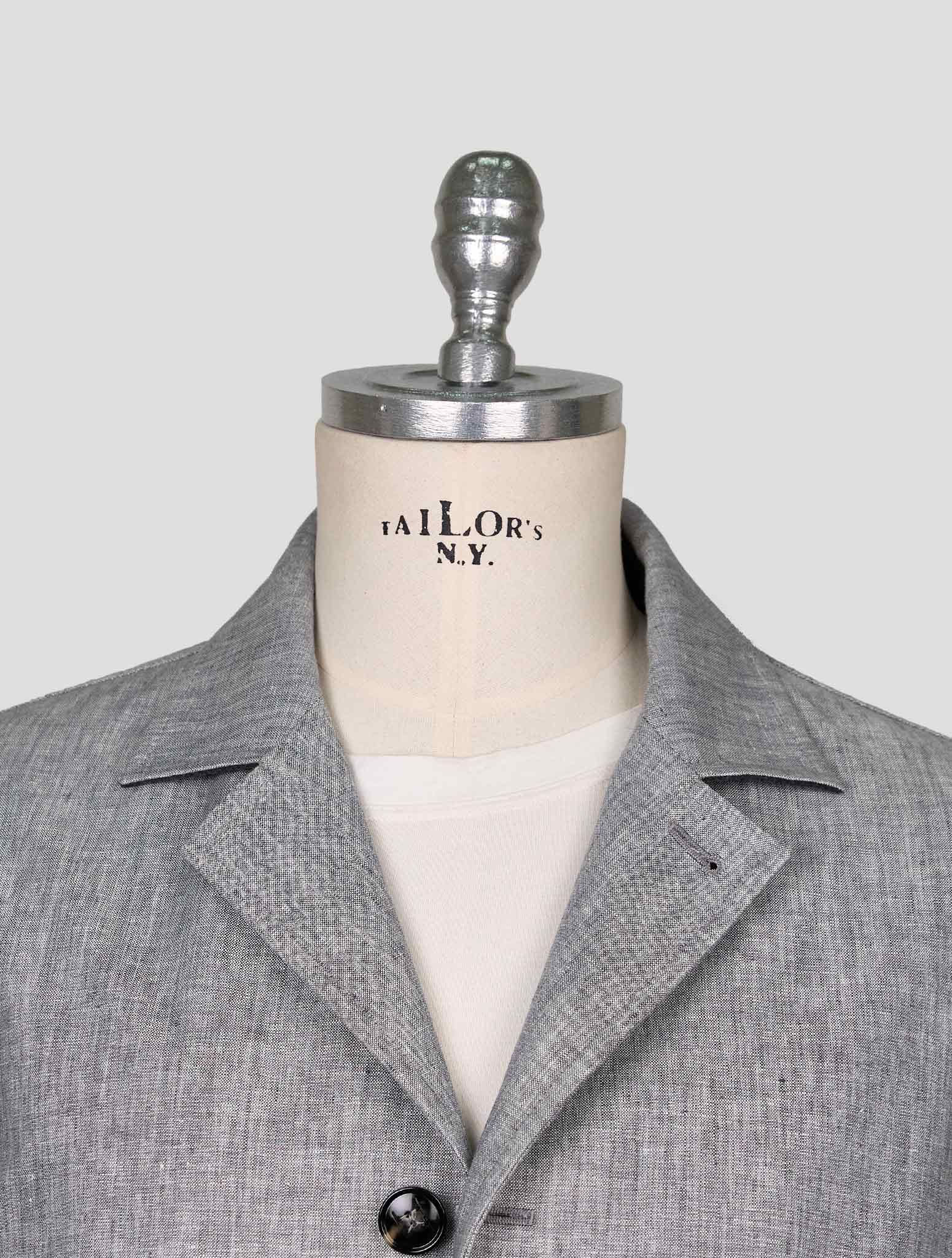 Kiton Gray Linen Overshirt