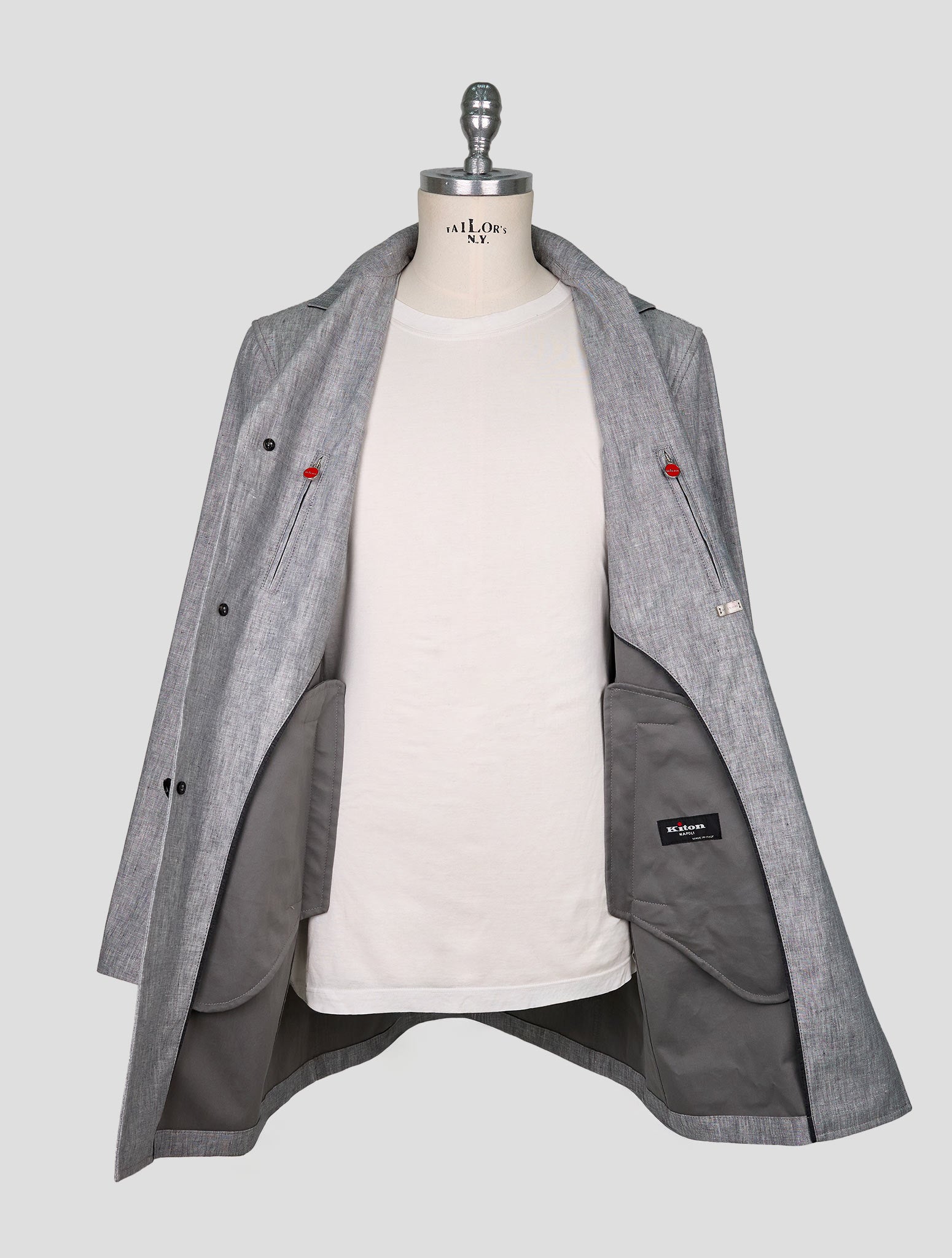Kiton Gray Linen Overshirt