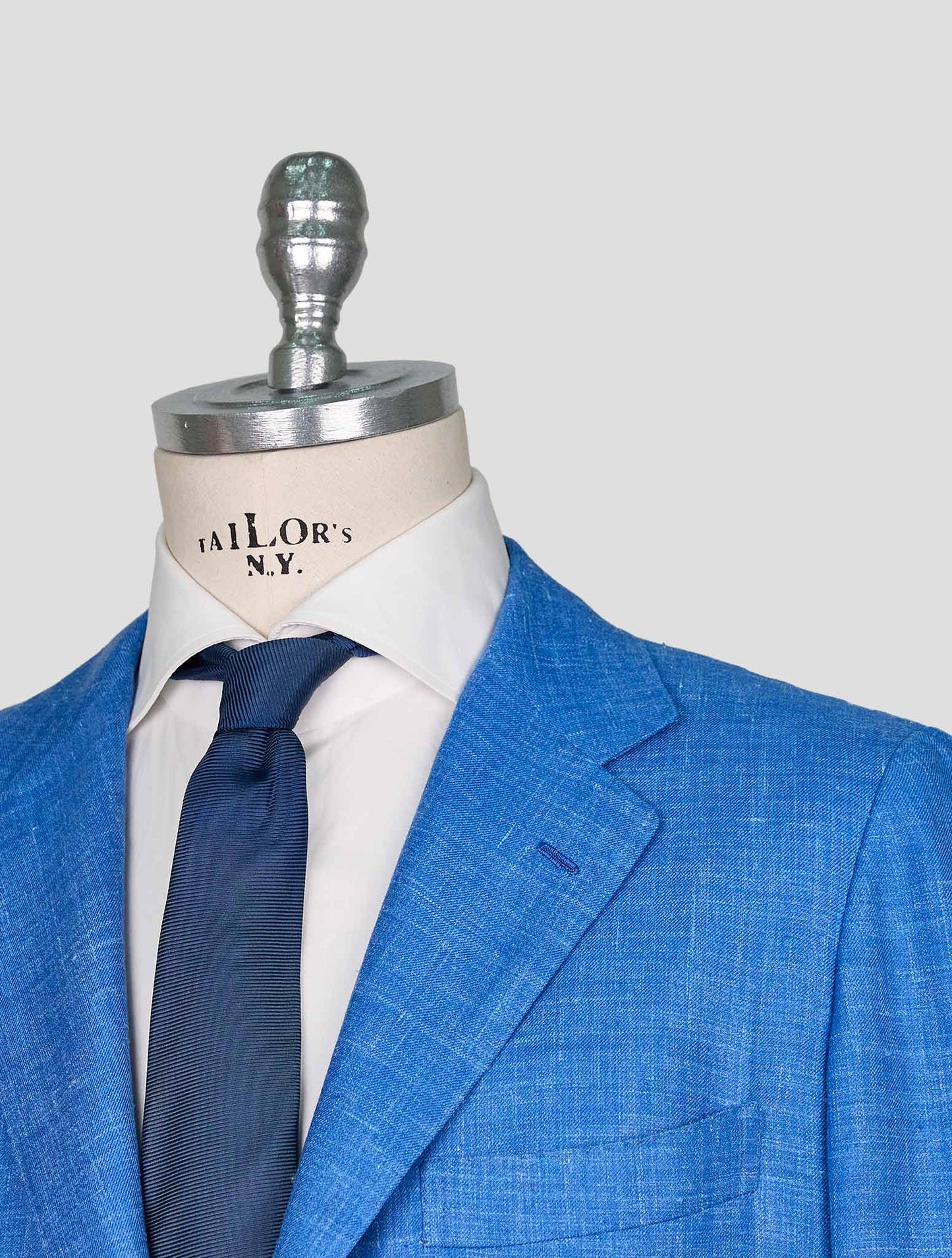 Kiton Blue Cashmere Silk Linen Blazer