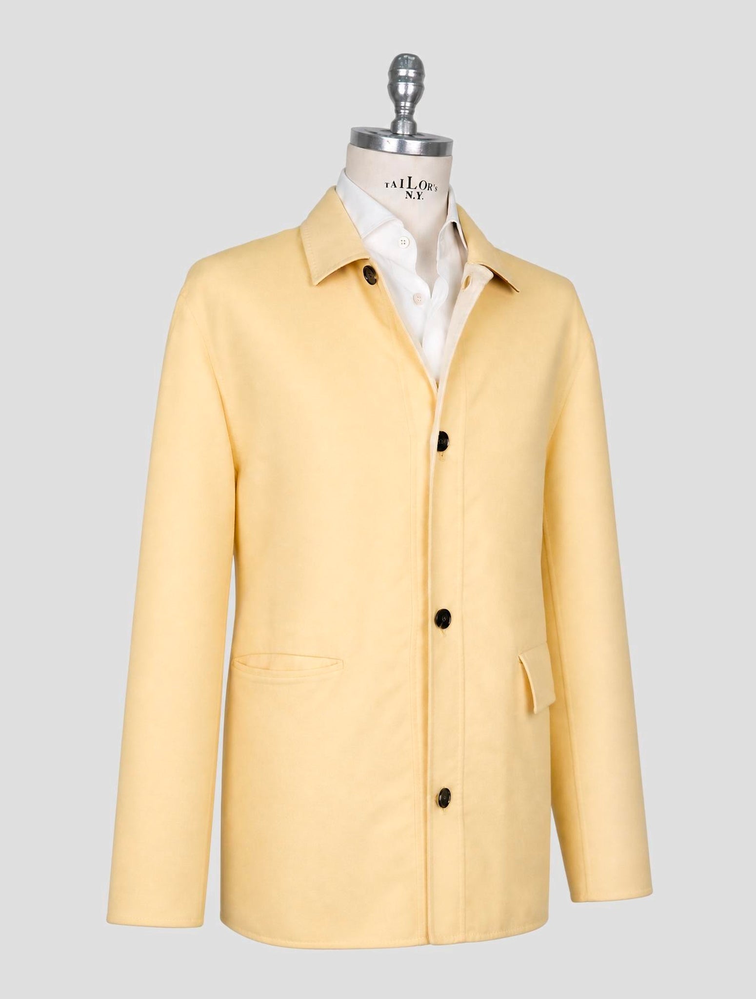 Kiton Yellow Cashmere Silk Coat