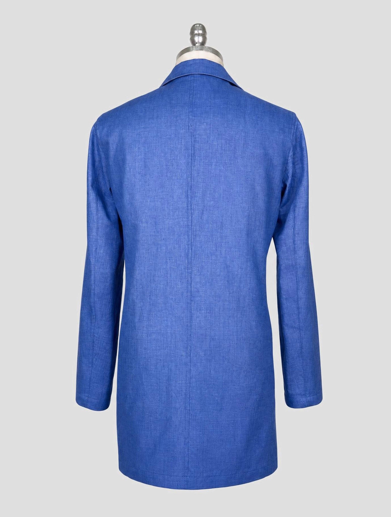 Kiton Blue Linen Overcoat