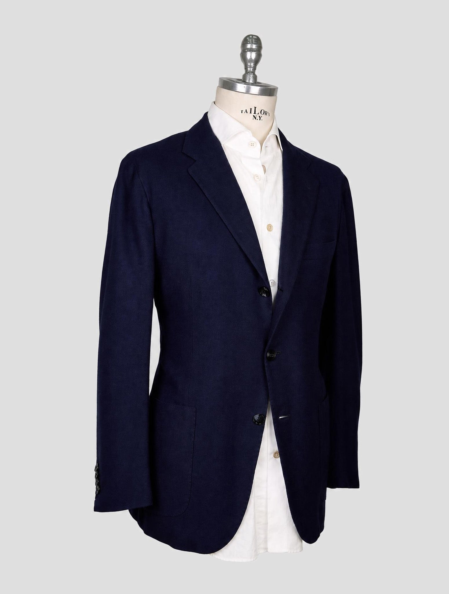 Kiton Blue Vicuna Perù Silk Blazer