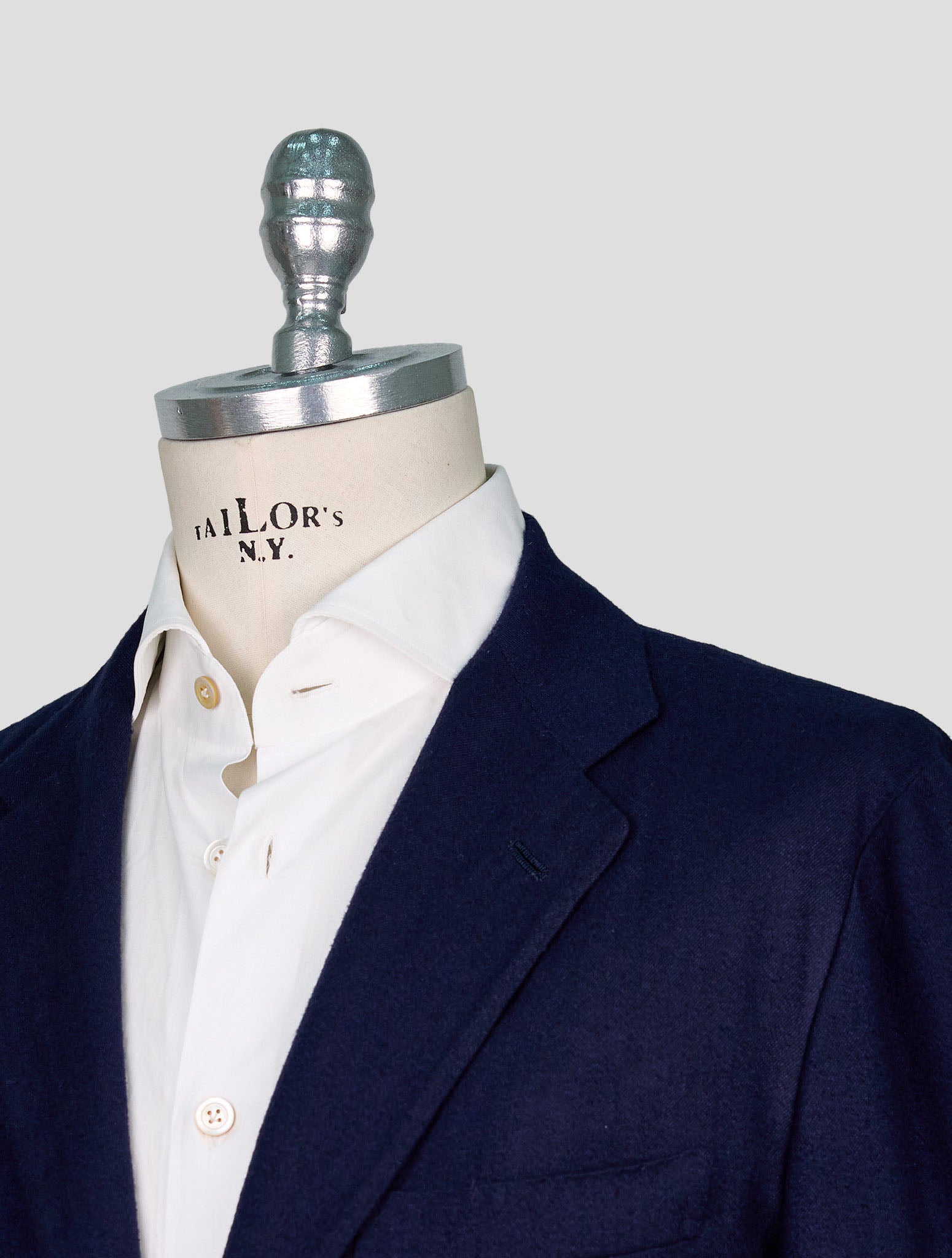 Kiton Blue Vicuna Perù Silk Blazer