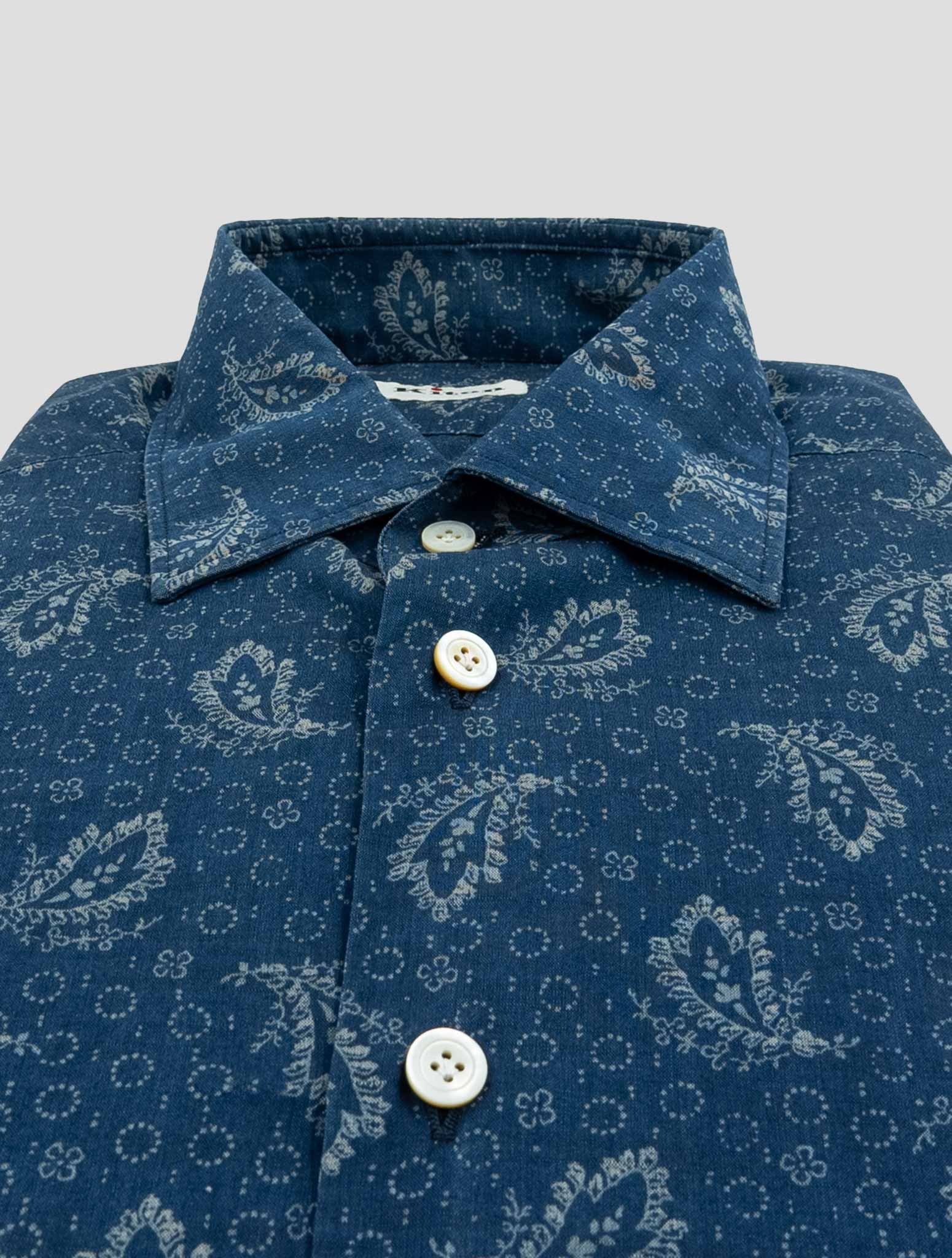 Kiton Blue Cotton Shirt