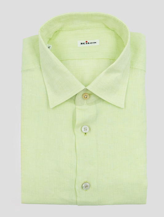Kiton Green Linen Shirt