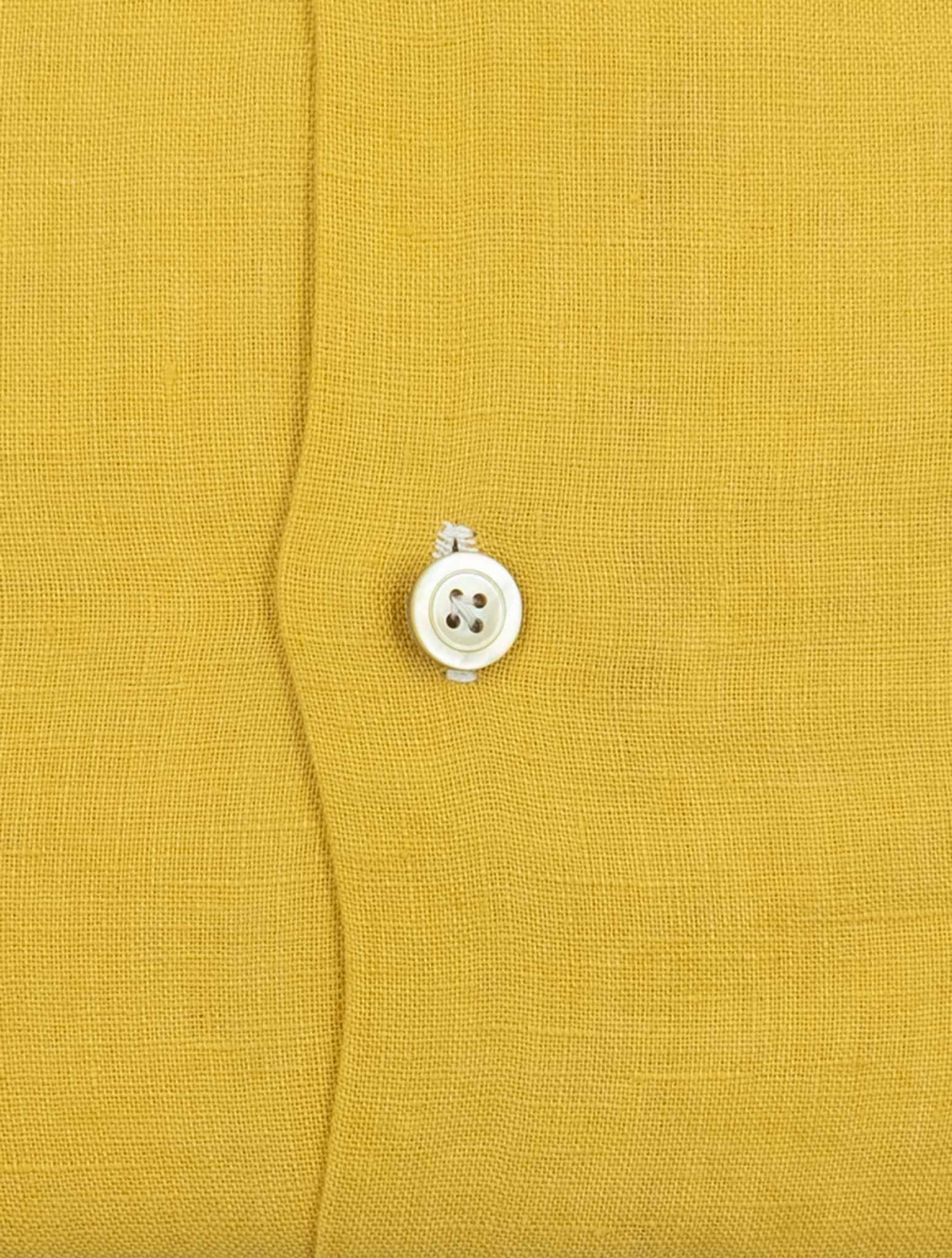 Kiton Yellow Linen Shirt