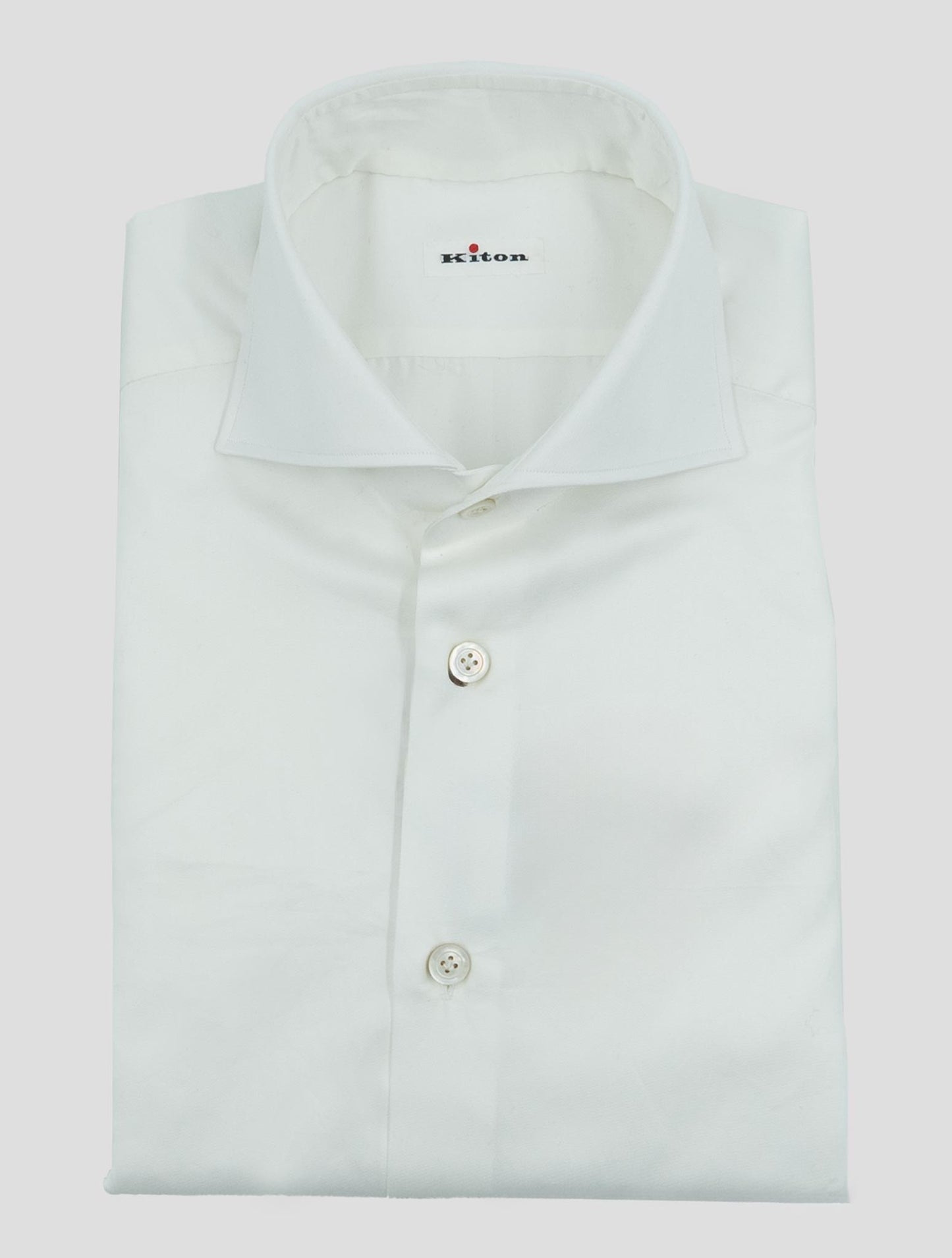 Kiton White Cotton  Shirt