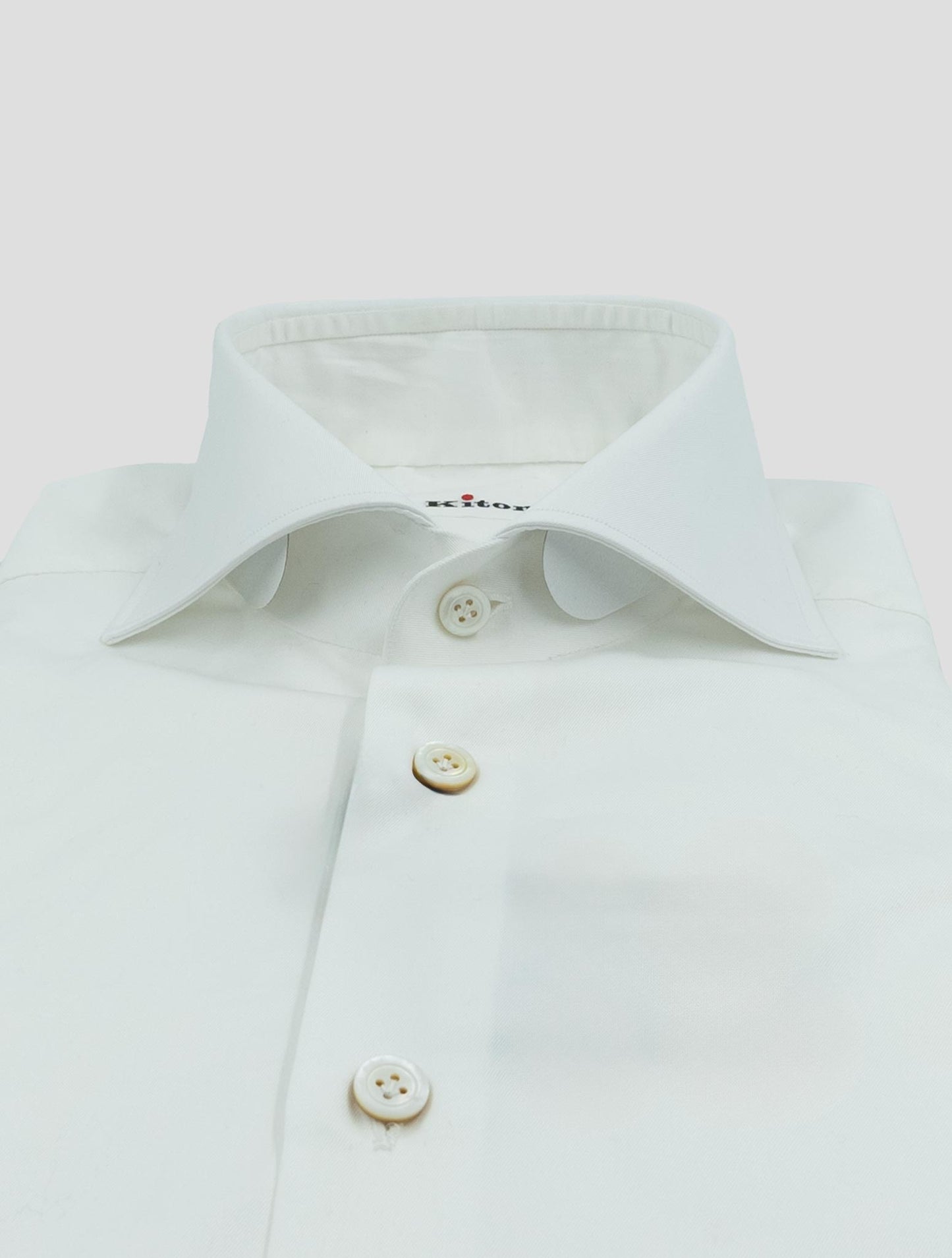 Kiton White Cotton  Shirt