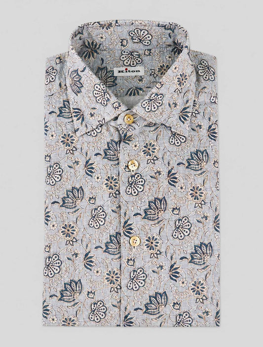 Kiton Multicolor Cotton Nerano Shirt