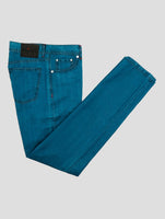 Kiton Blue Cotton Linen Jeans
