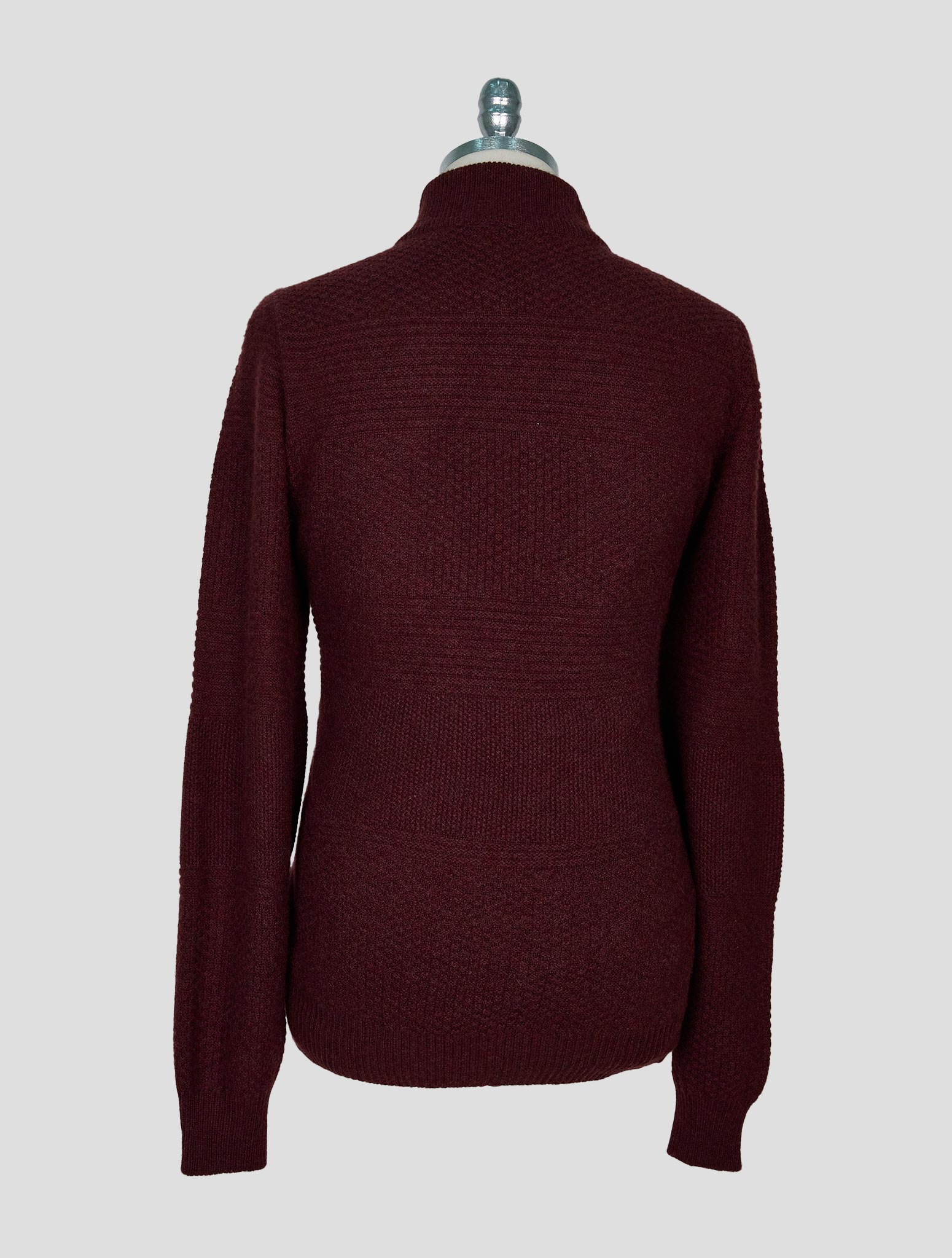 Kiton Burgundy Cashmere Sweater Half Zip