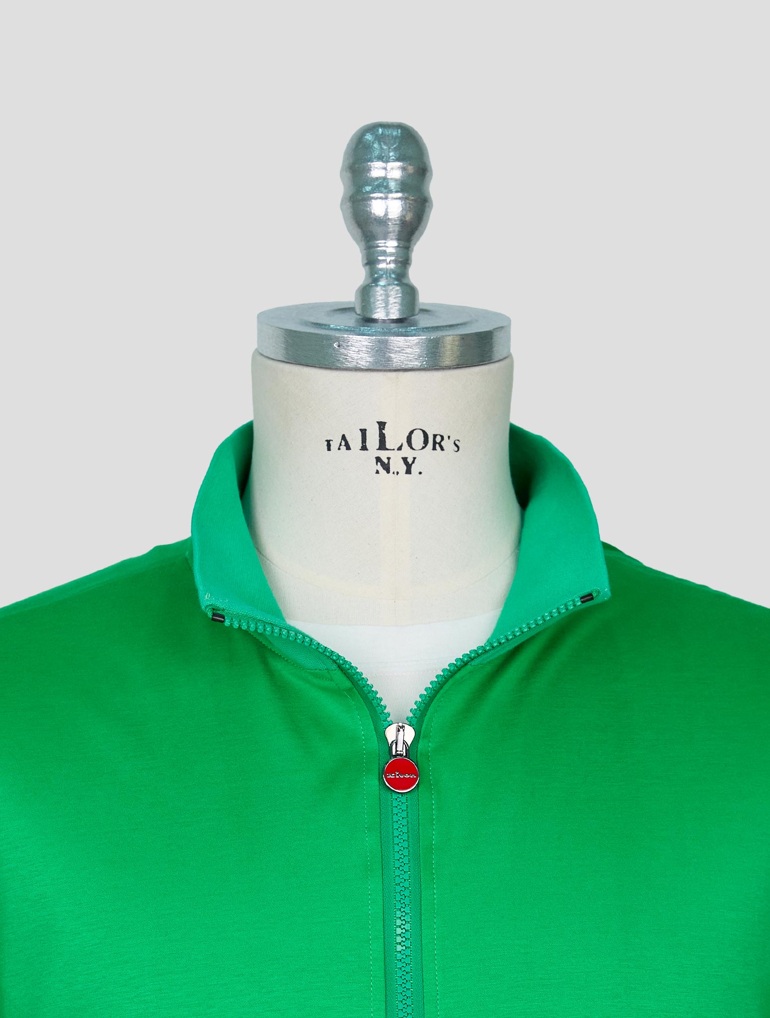 Kiton Green Cotton Sweater Full Zip