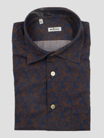 Kiton Blue Orange Cotton Shirt Nerano