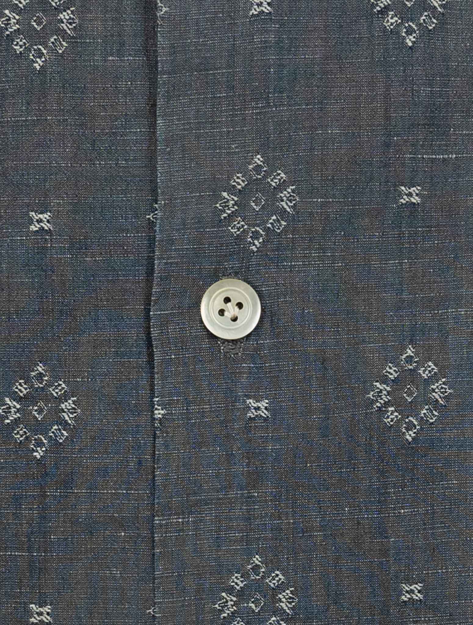 Kiton Gray Linen Cotton Washed Shirt Nerano