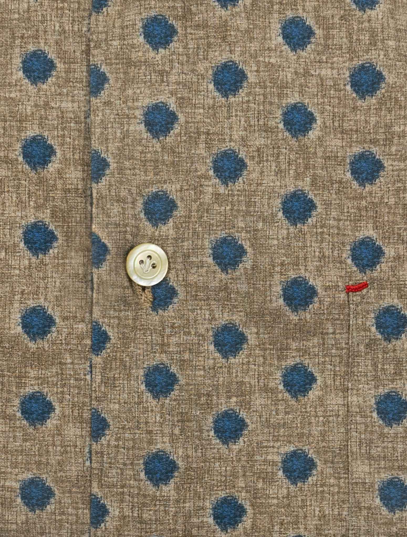 Kiton Brown Blue Cotton Shirt Nerano