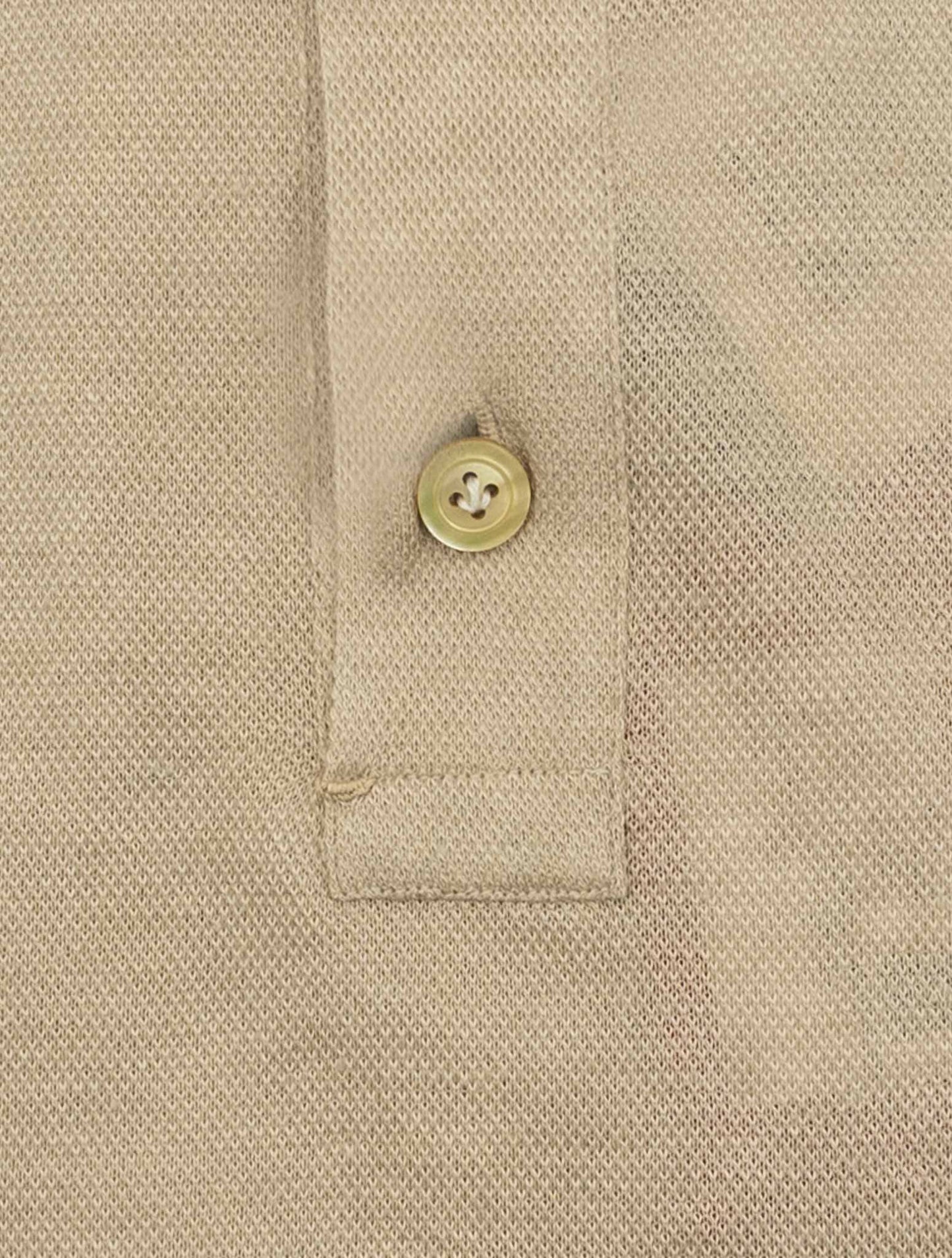Kiton Light Brown Linen Cotton Polo Shirt Positano