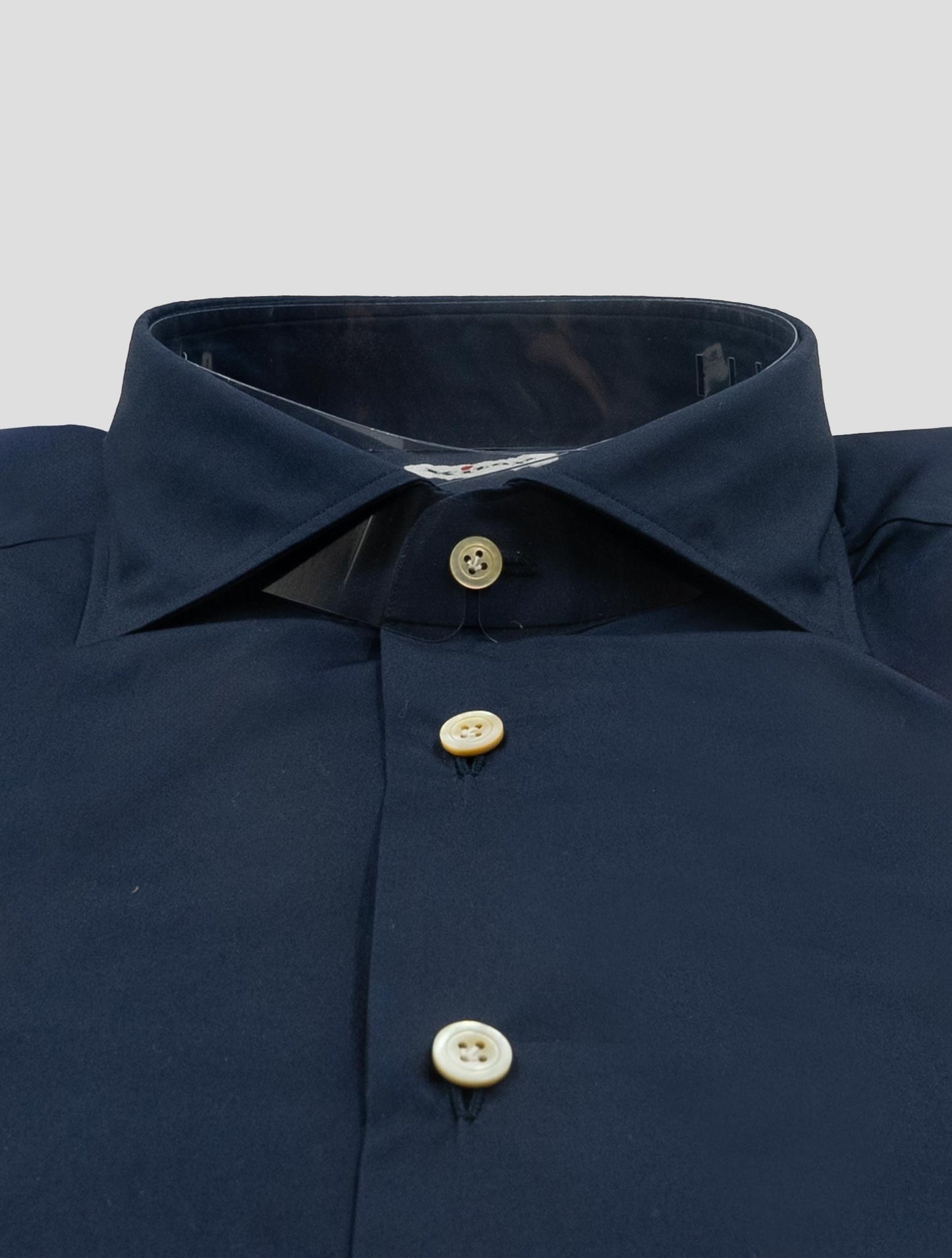 Kiton Blue Navy Cotton Shirt