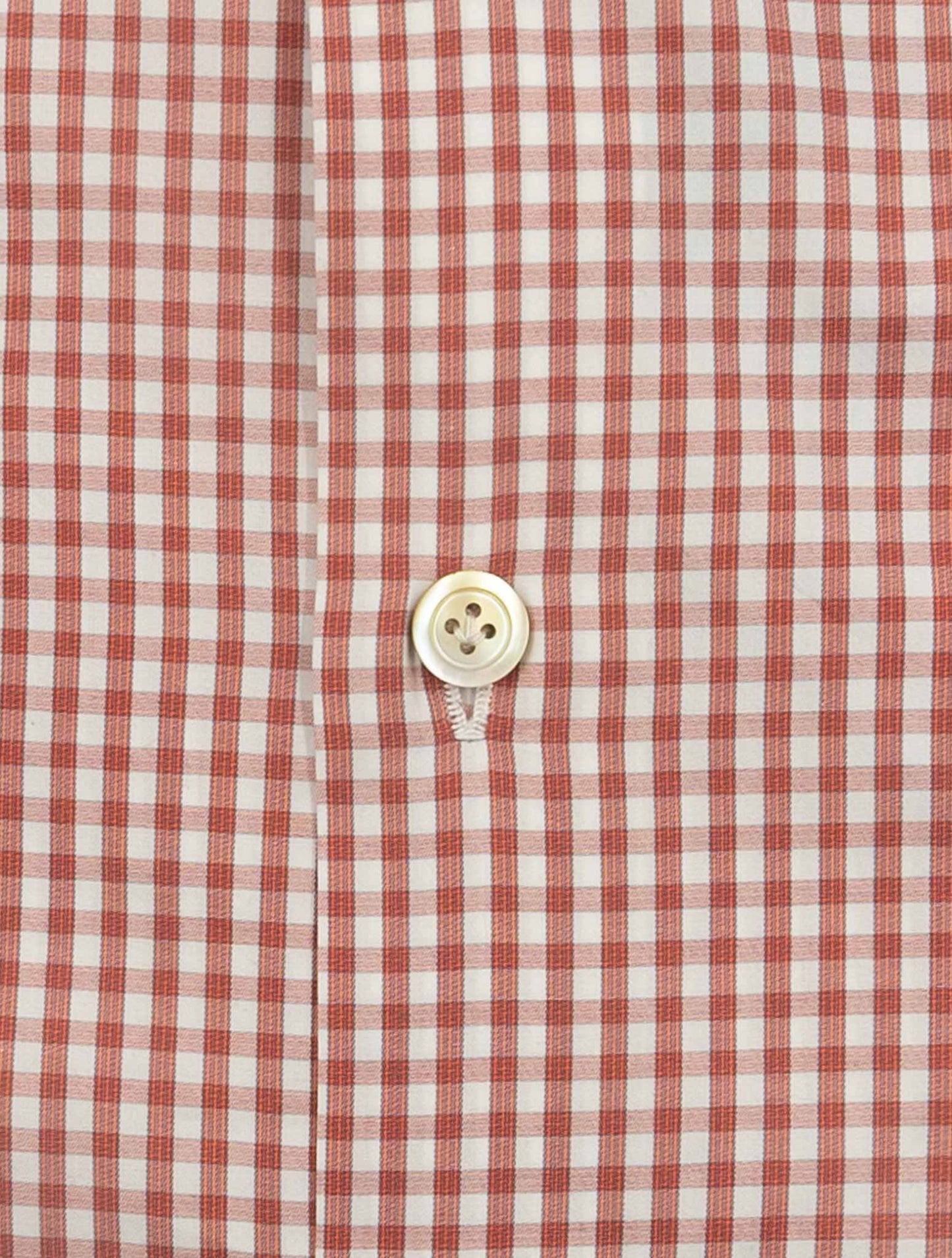 Kiton Red White Cotton Shirt