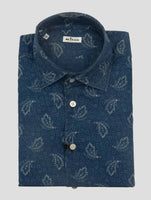 Kiton Blue Cotton Washed Shirt