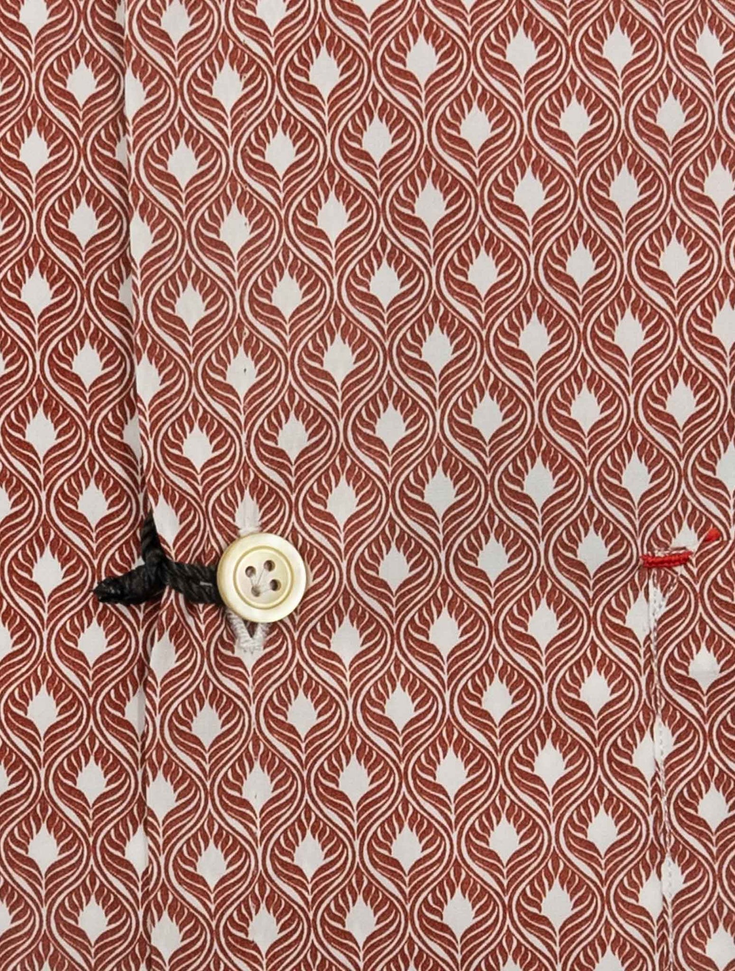 Kiton Red White Cotton Shirt Nerano
