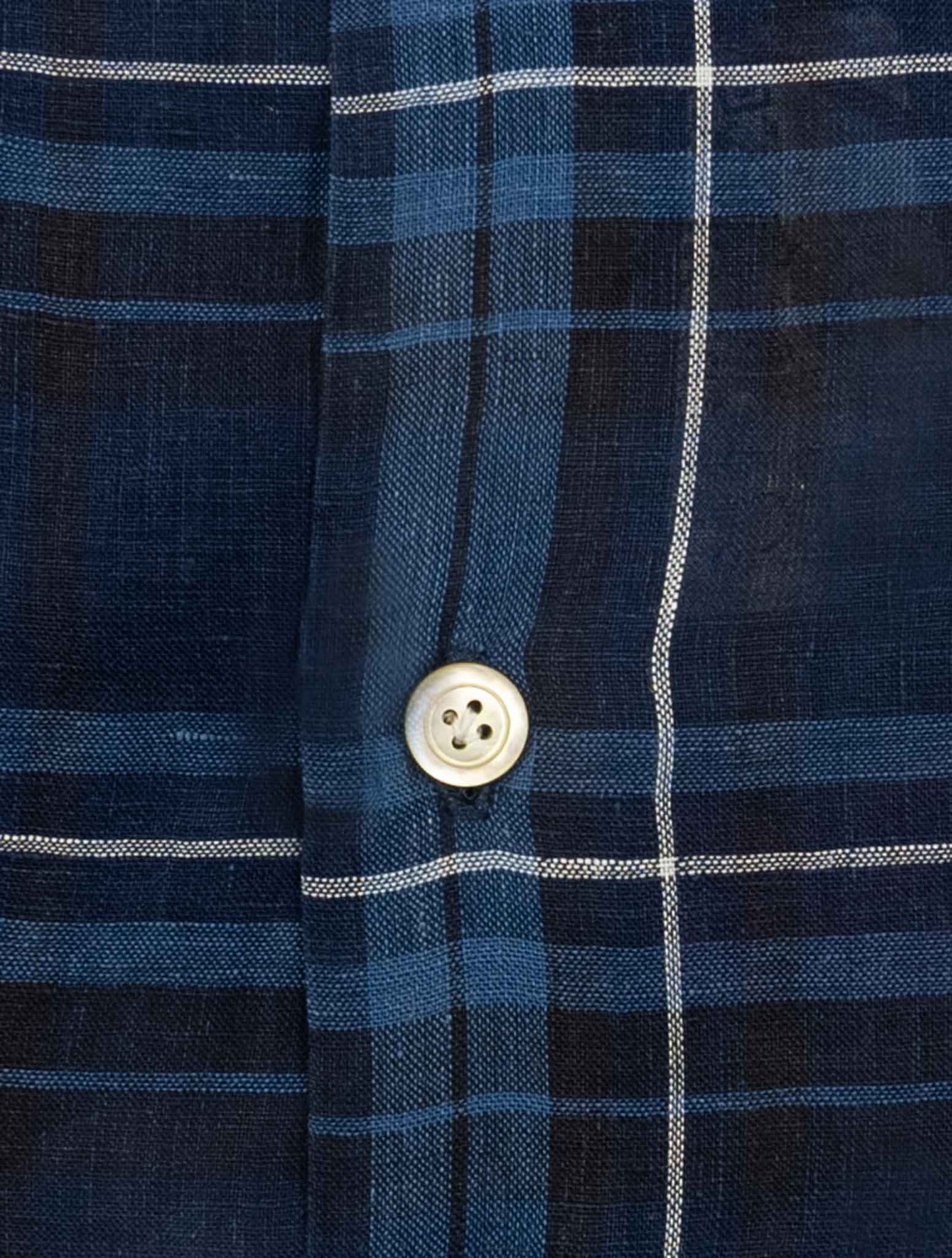 Kiton Blue White Linen Shirt