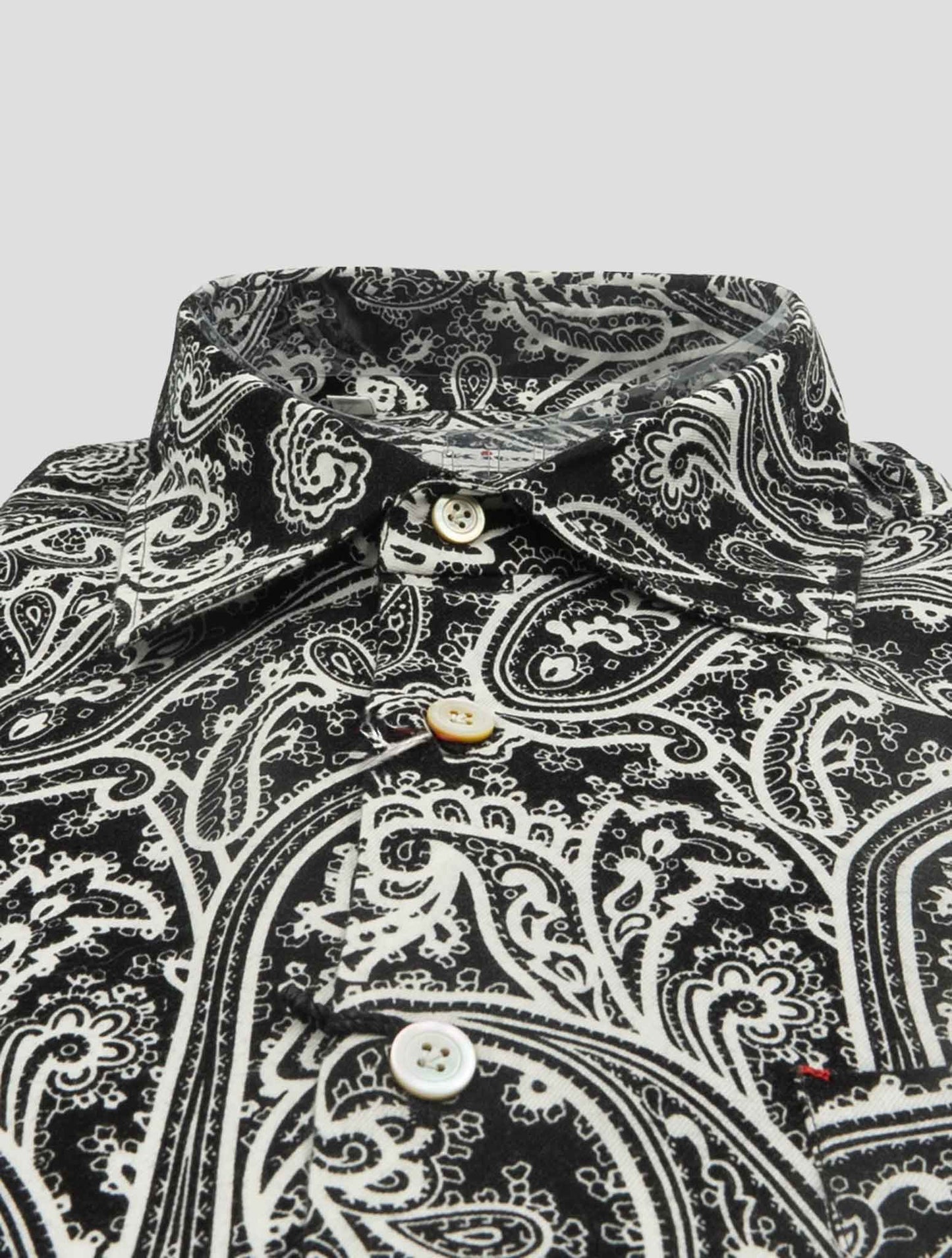 Kiton Black White Cotton Shirt Nerano