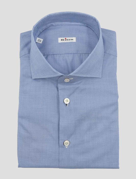Kiton Light Blue White Cotton Shirt