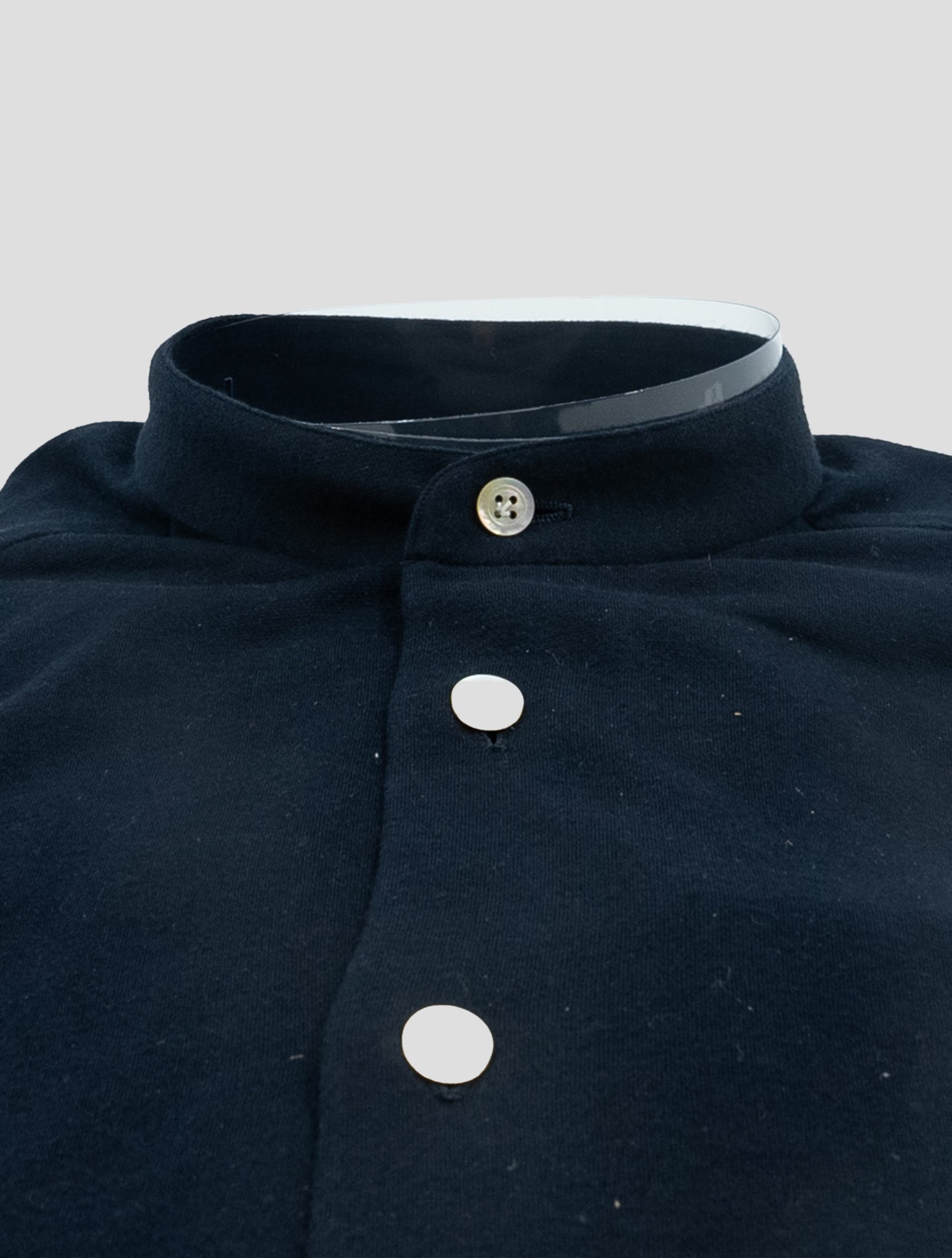 Kiton Blue Navy Cotton Cashmere Korean Shirt