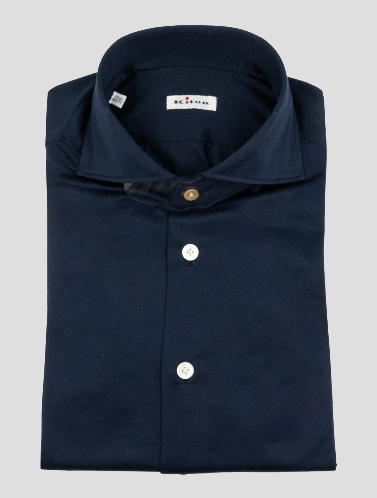 Kiton Blue Cotton Shirt