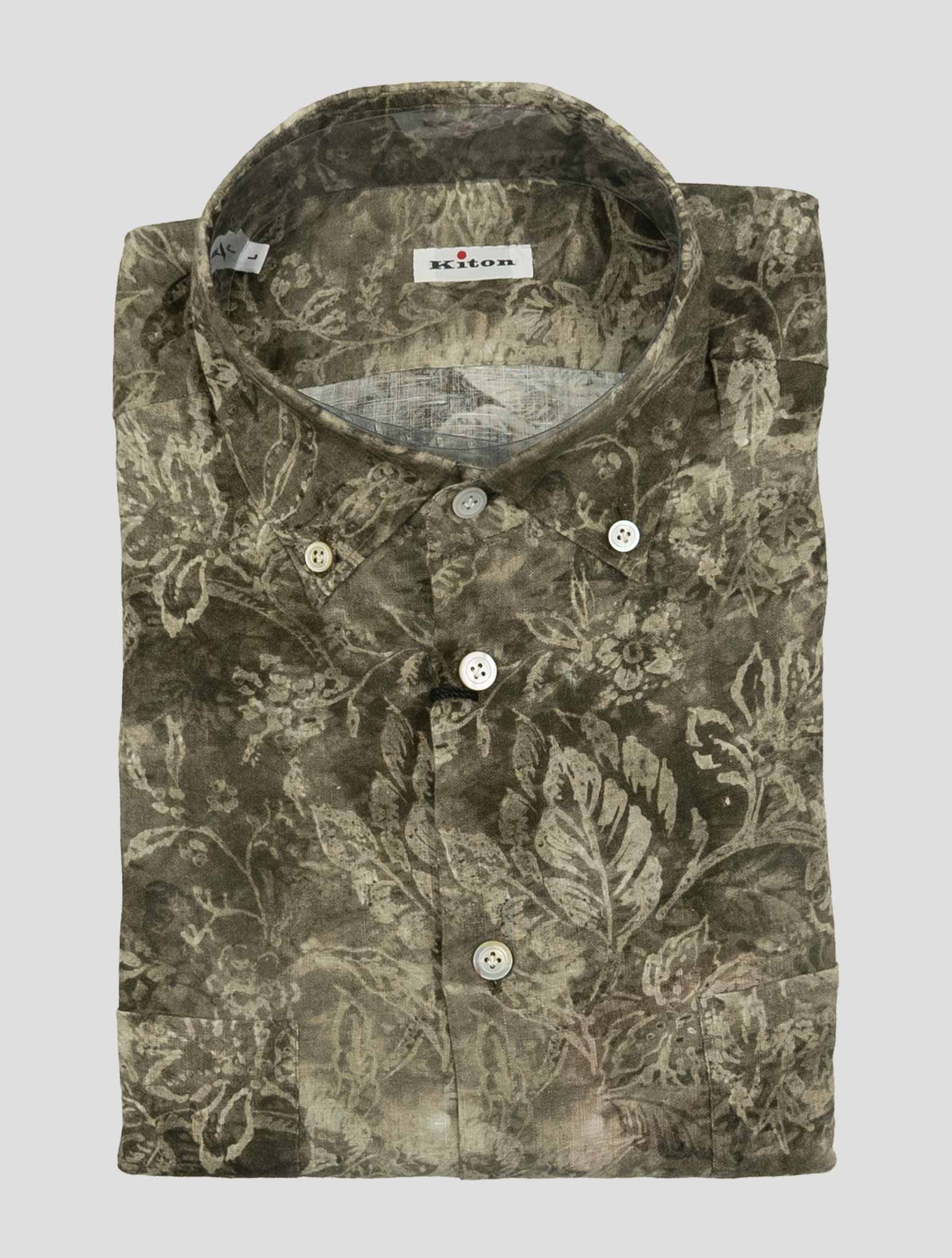 Kiton Brown Linen Shirt