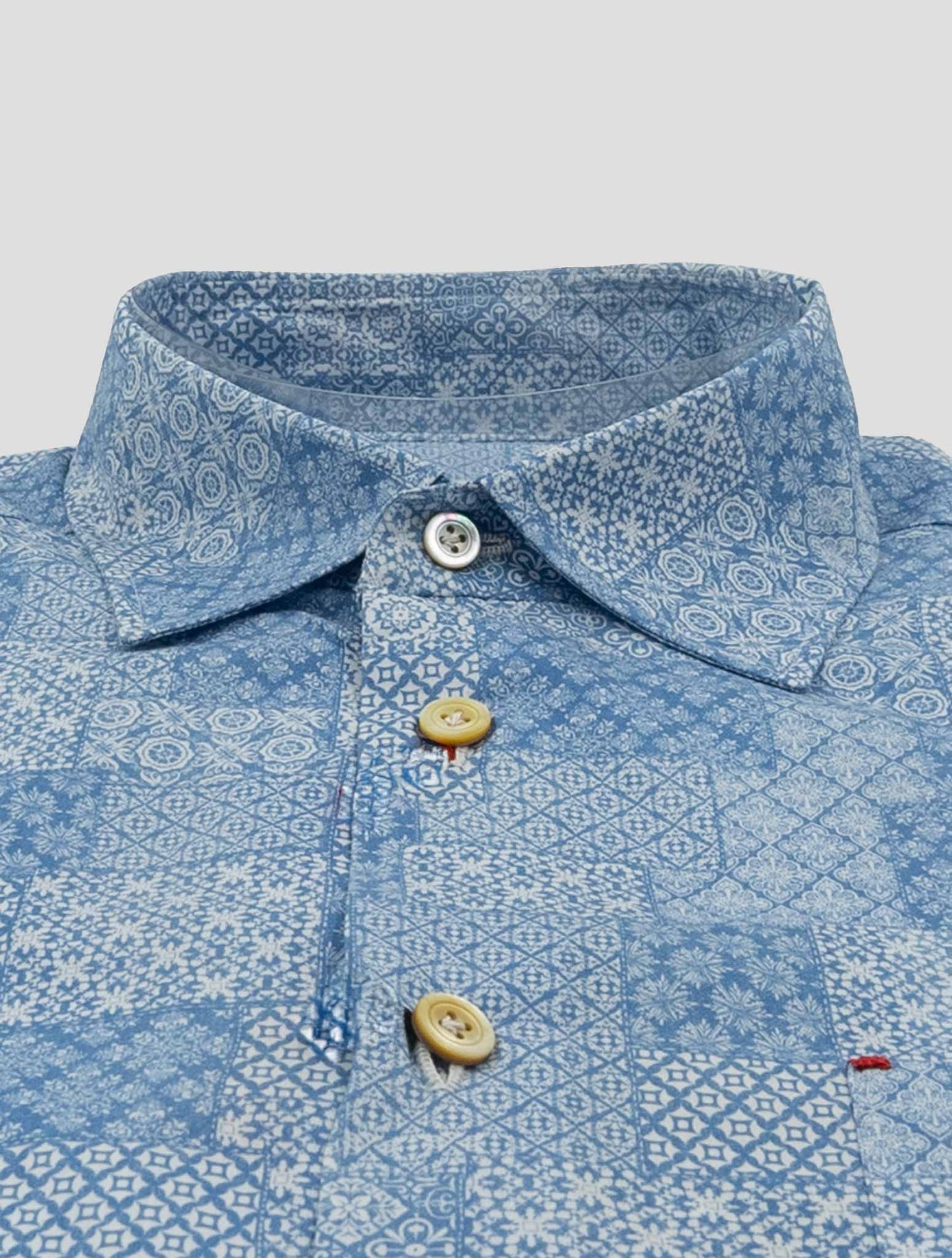 Kiton Light Blue White Cotton Shirt Nerano