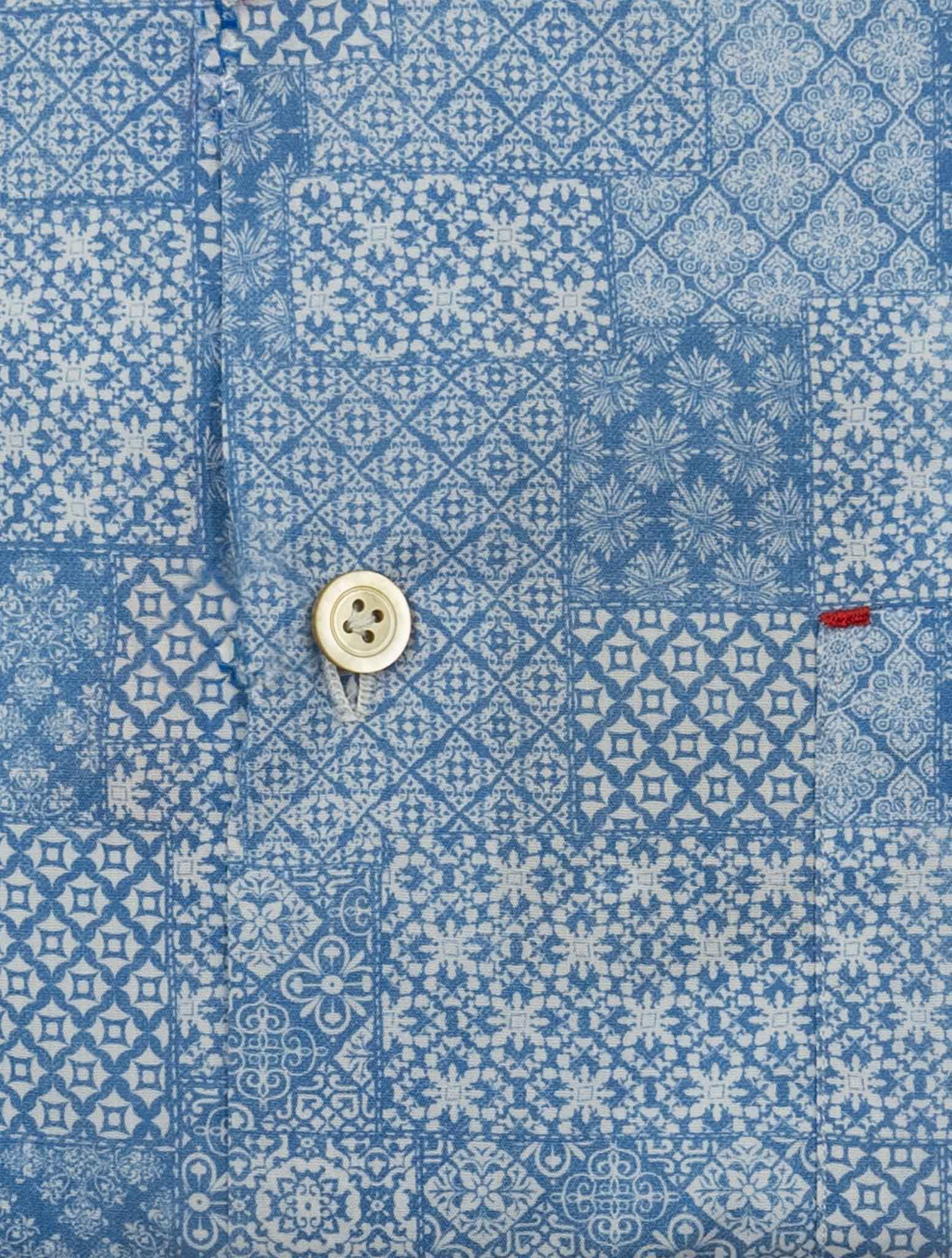 Kiton Light Blue White Cotton Shirt Nerano