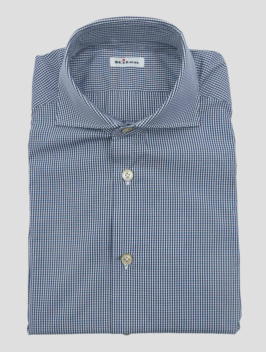 Kiton Blue Cotton Shirt