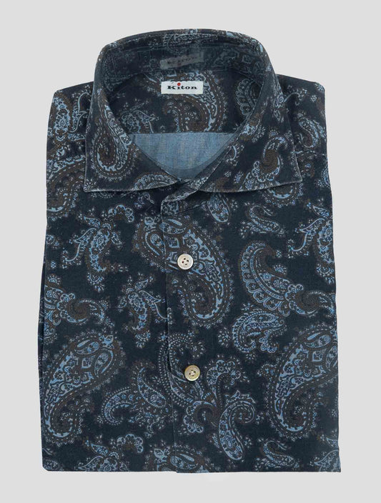 Kiton Multicolor Cotton Washed Shirt
