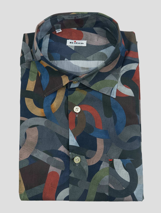 Kiton Multicolor Cotton Shirt