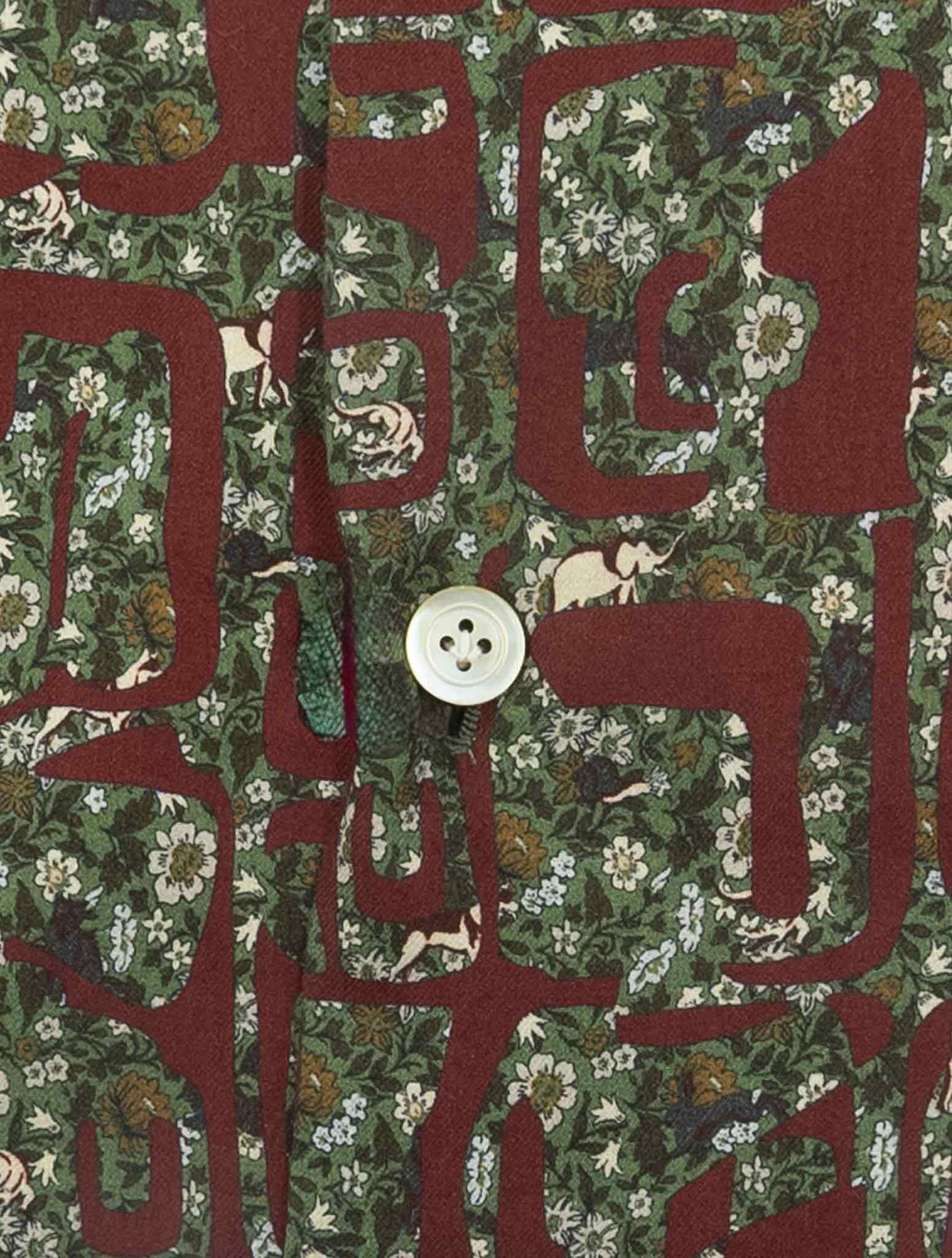 Kiton Burgundy Green Cotton Shirt Nerano