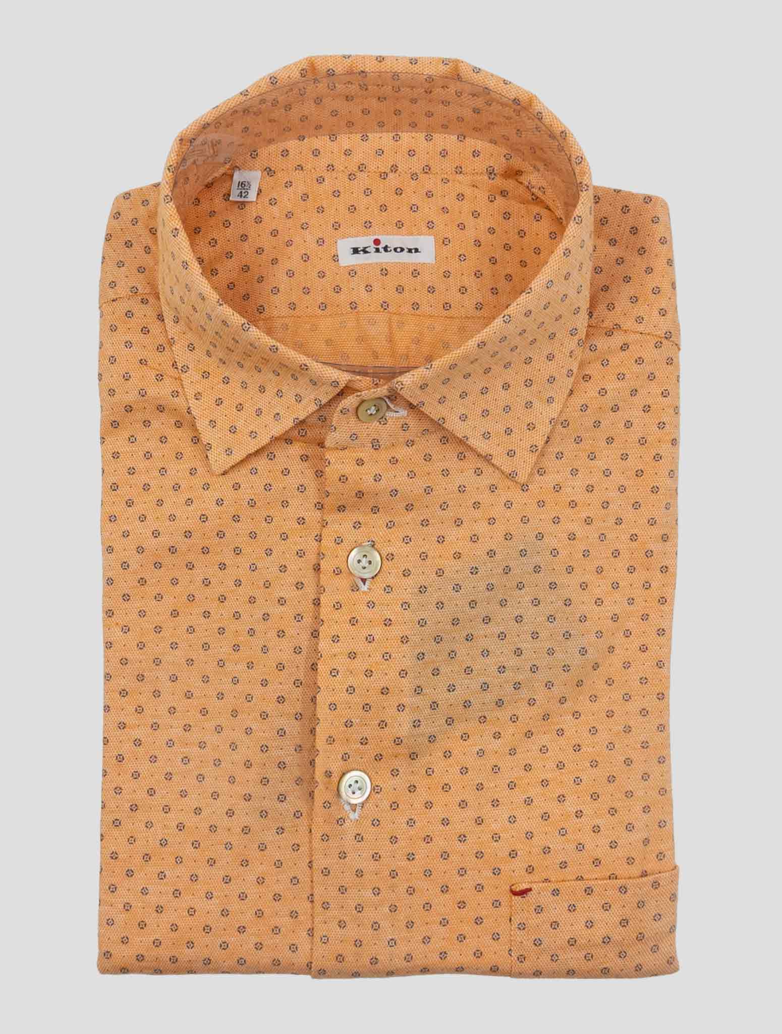 Kiton Orange Cotton Shirt Nerano