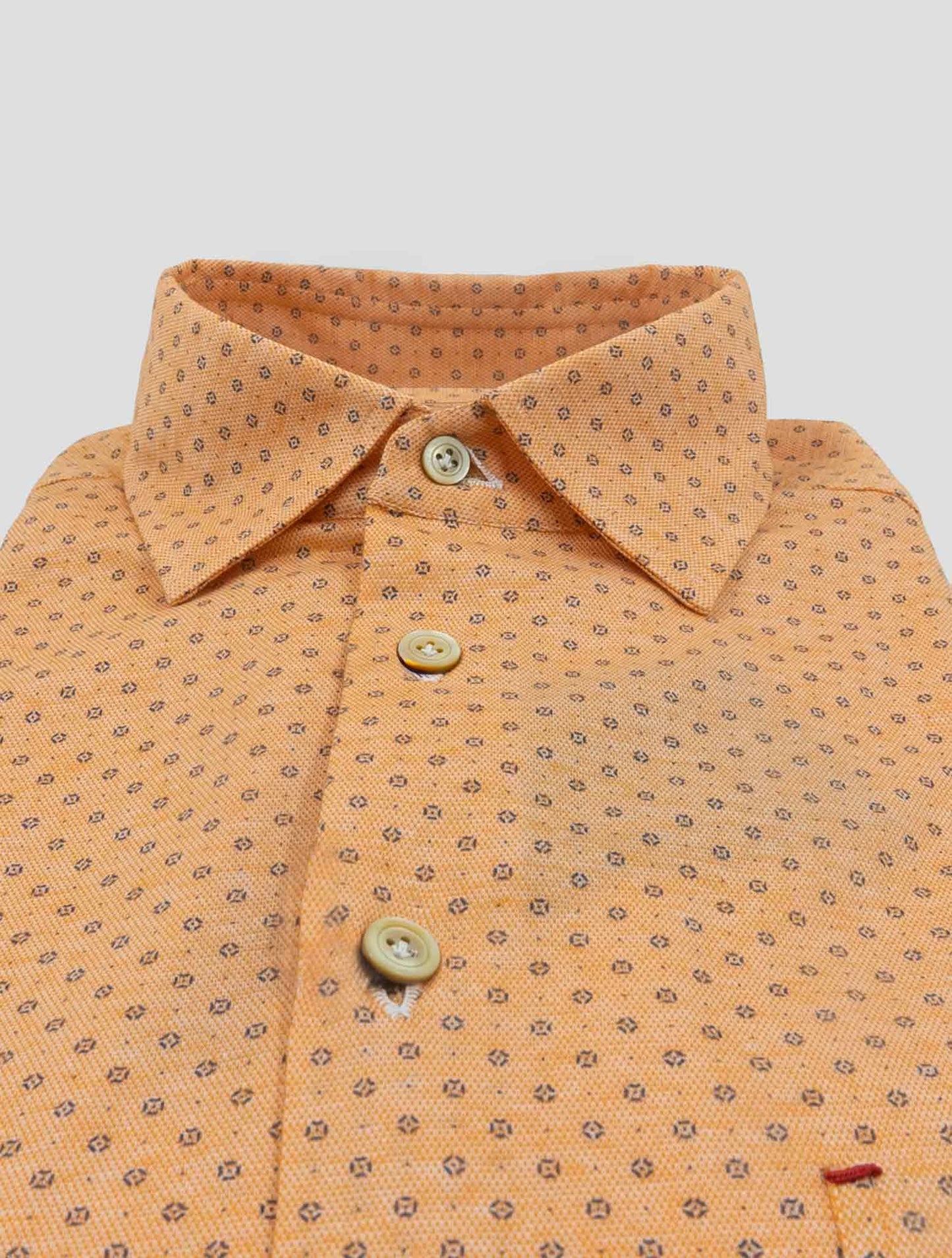 Kiton Orange Cotton Shirt Nerano