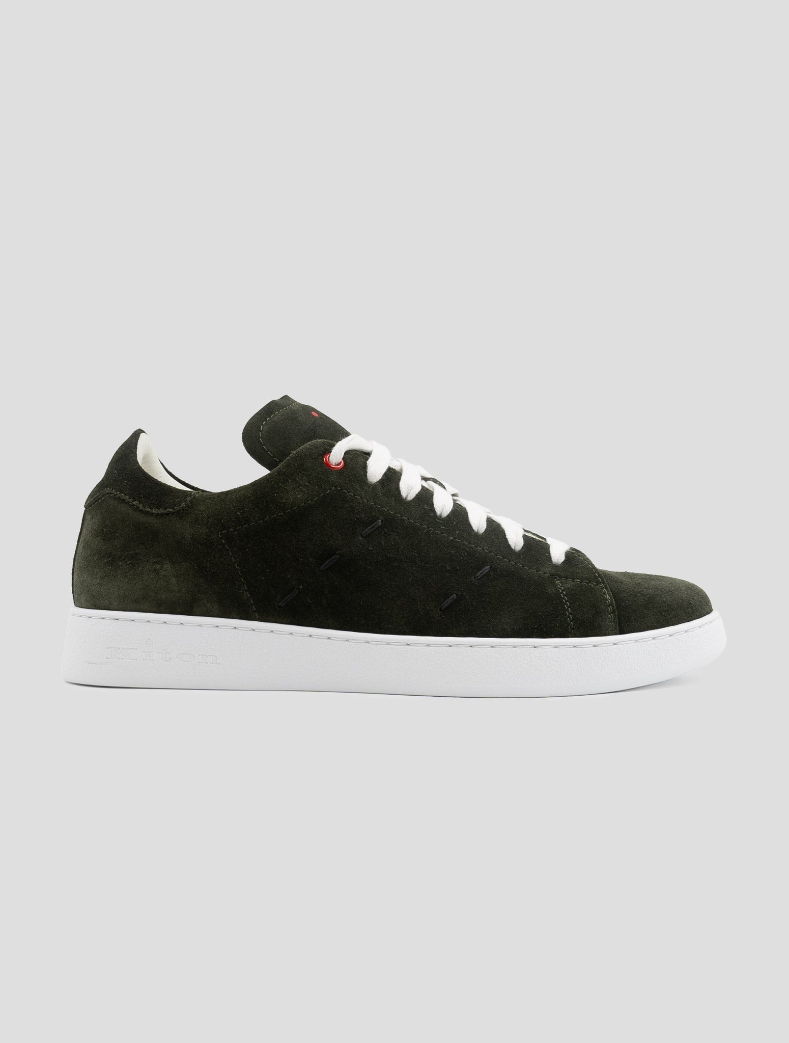 Kiton Green Leather Suede Sneakers