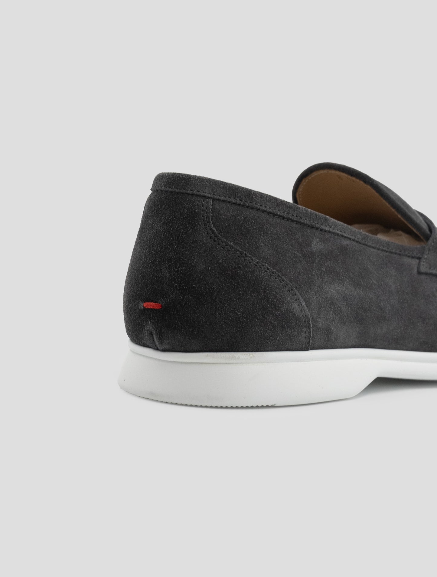 Kiton Gray Leather Suede Loafers