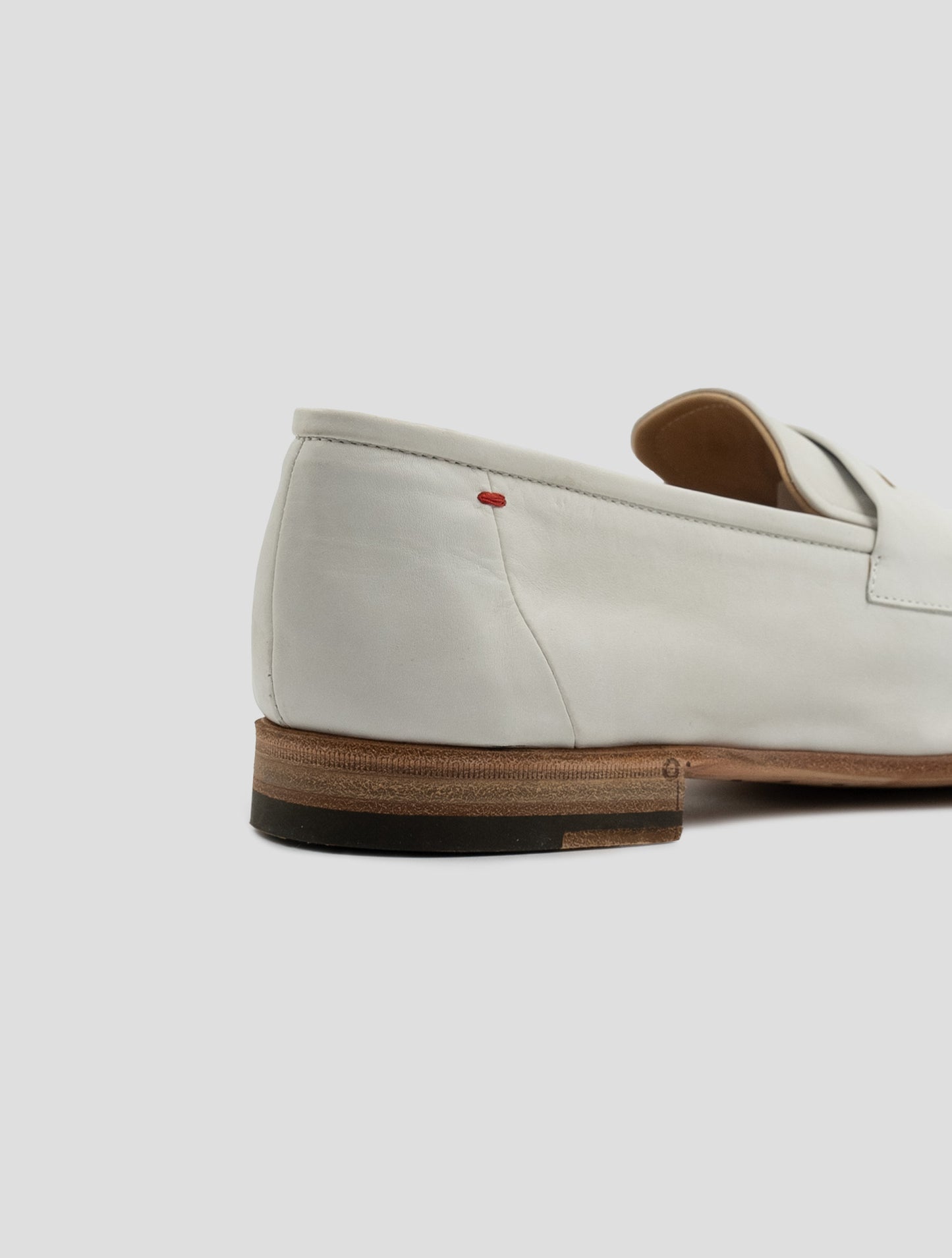 Kiton White Leather Loafers