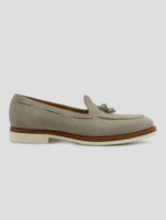 Kiton Gray Leather Suede Loafers