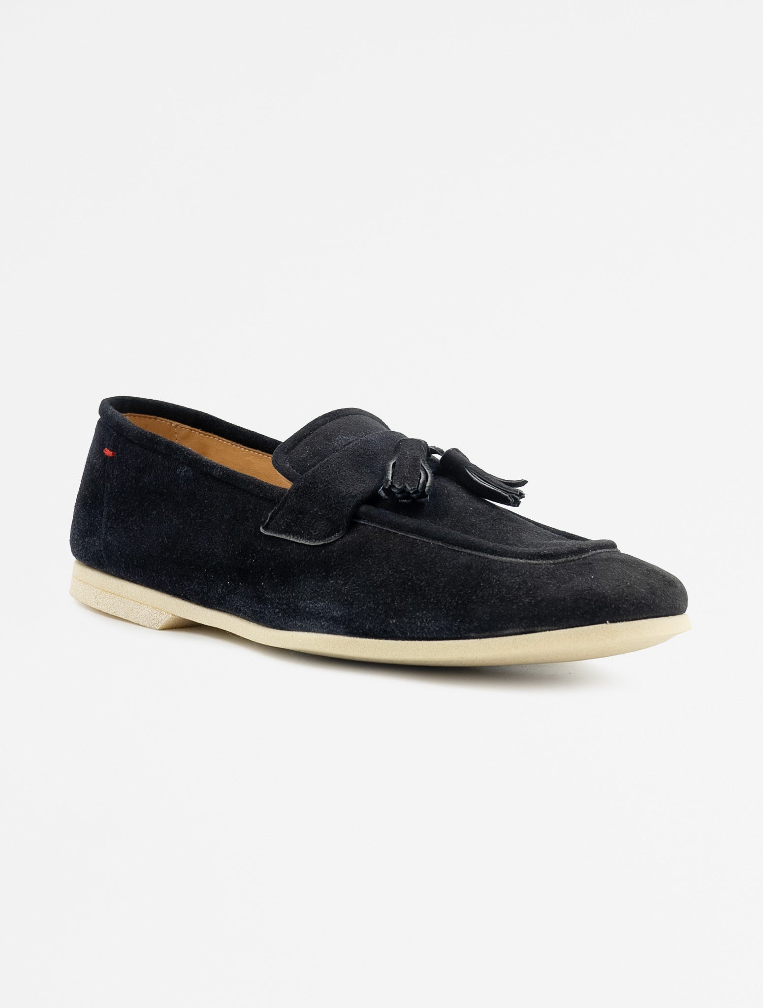 Kiton Blue Leather Suede Loafers