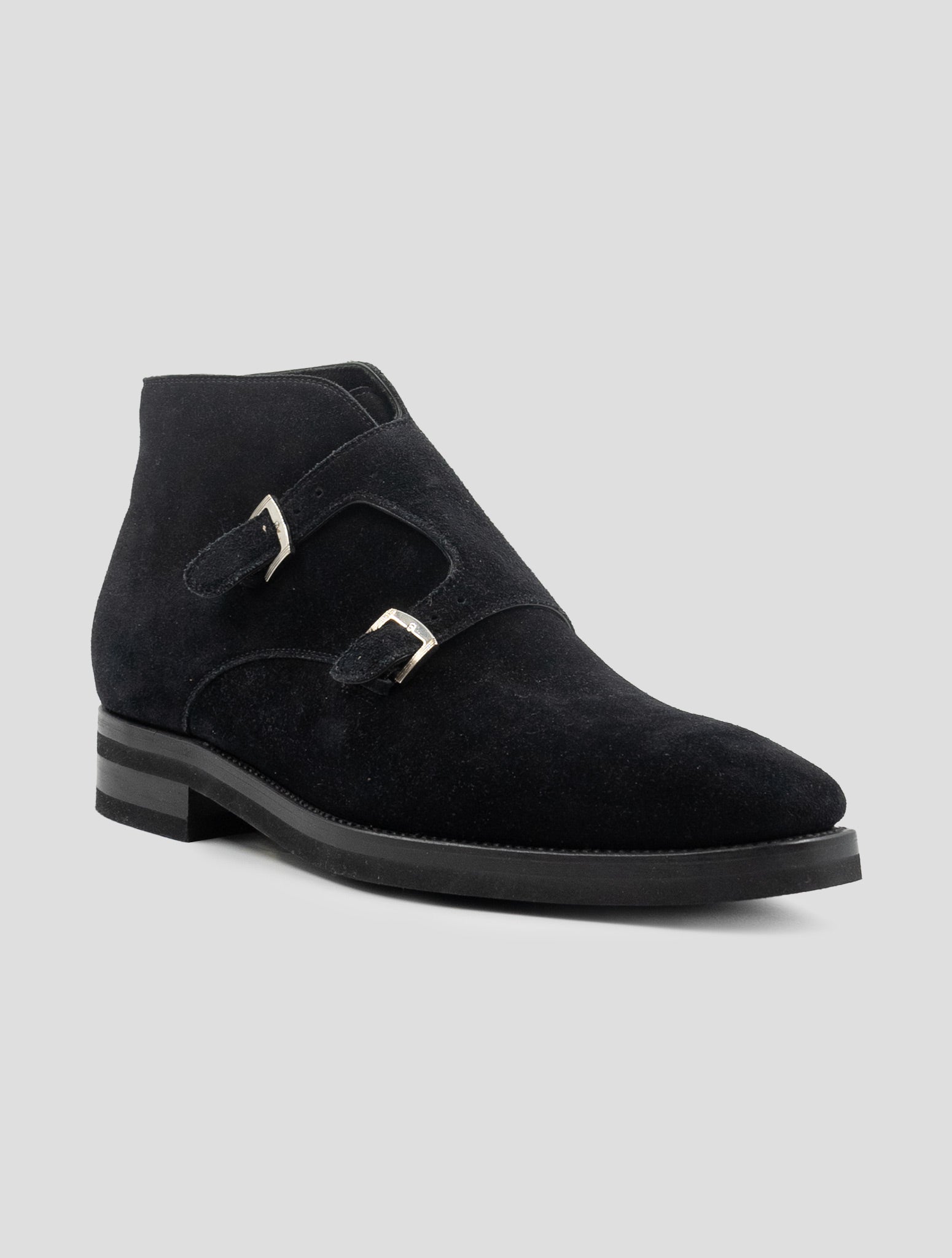 Kiton Black Leather Suede Shoes Boots