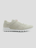 Kiton Light Gray Leather Suede Sneakers