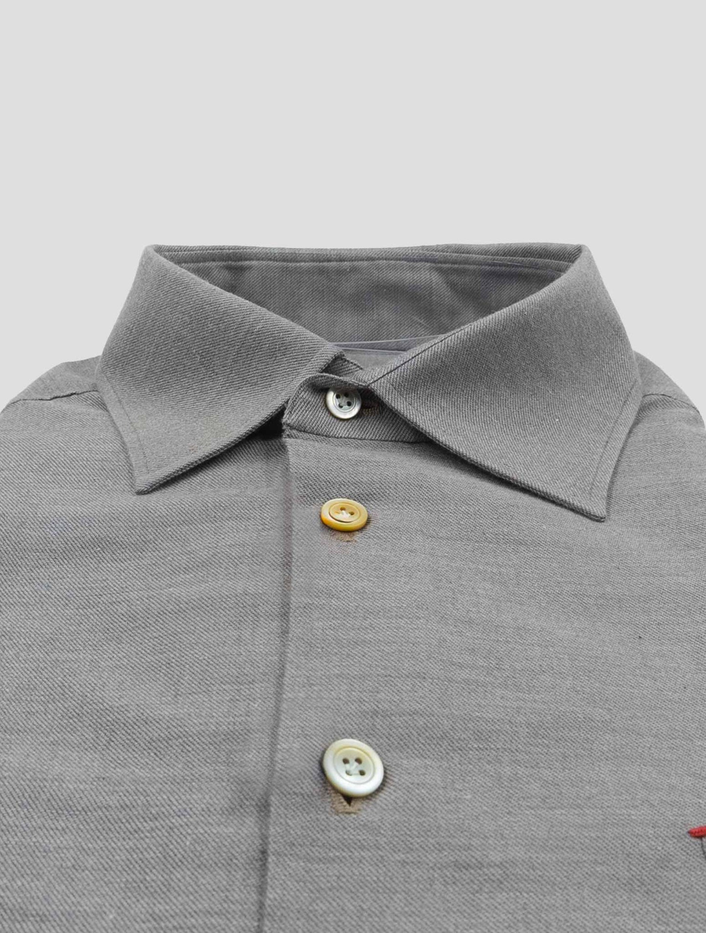 Kiton Taupe Cotton Silk Cashmere Shirt Nerano